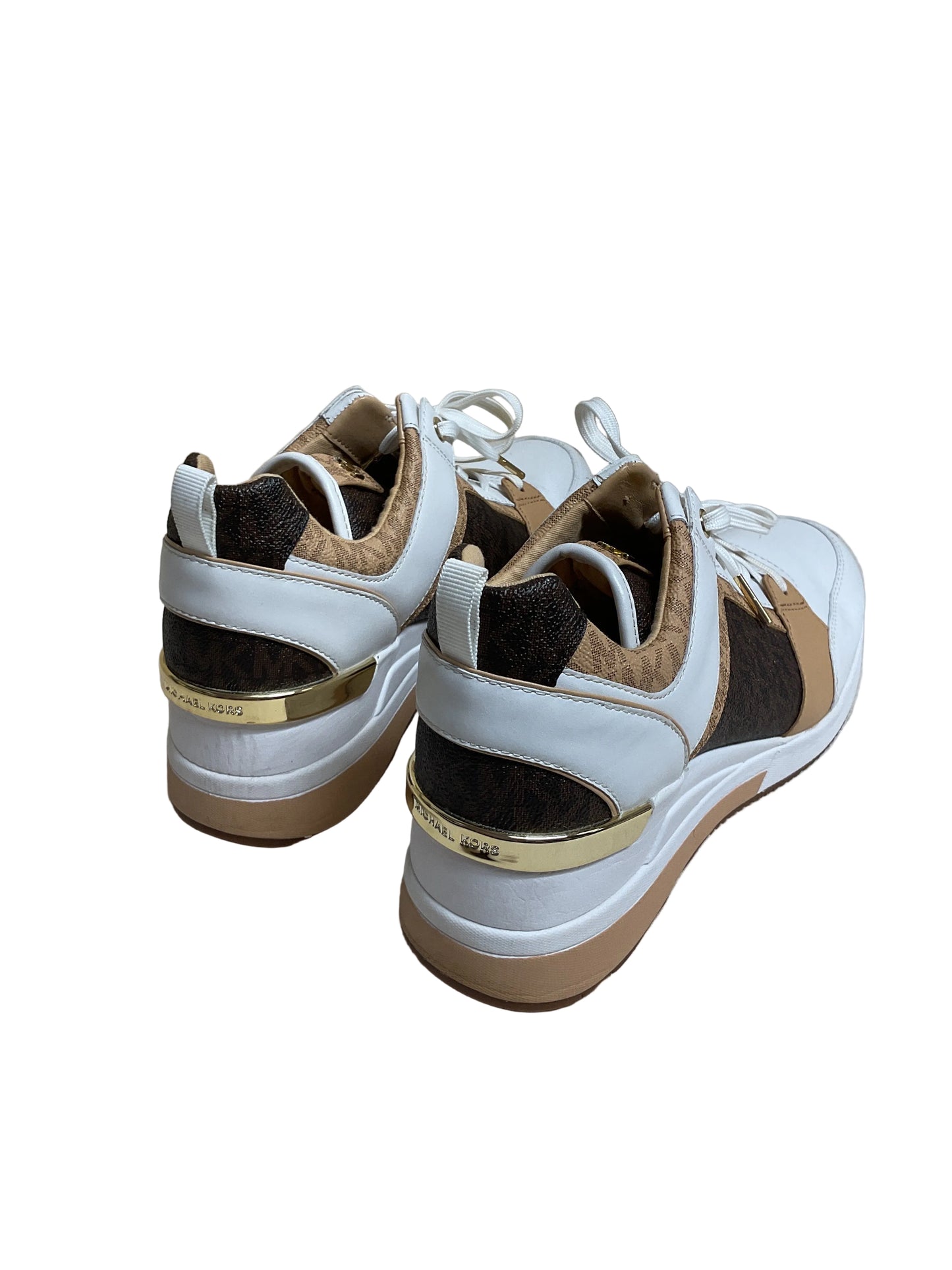 Shoes Designer By Michael Kors In Brown & White, Size:9
