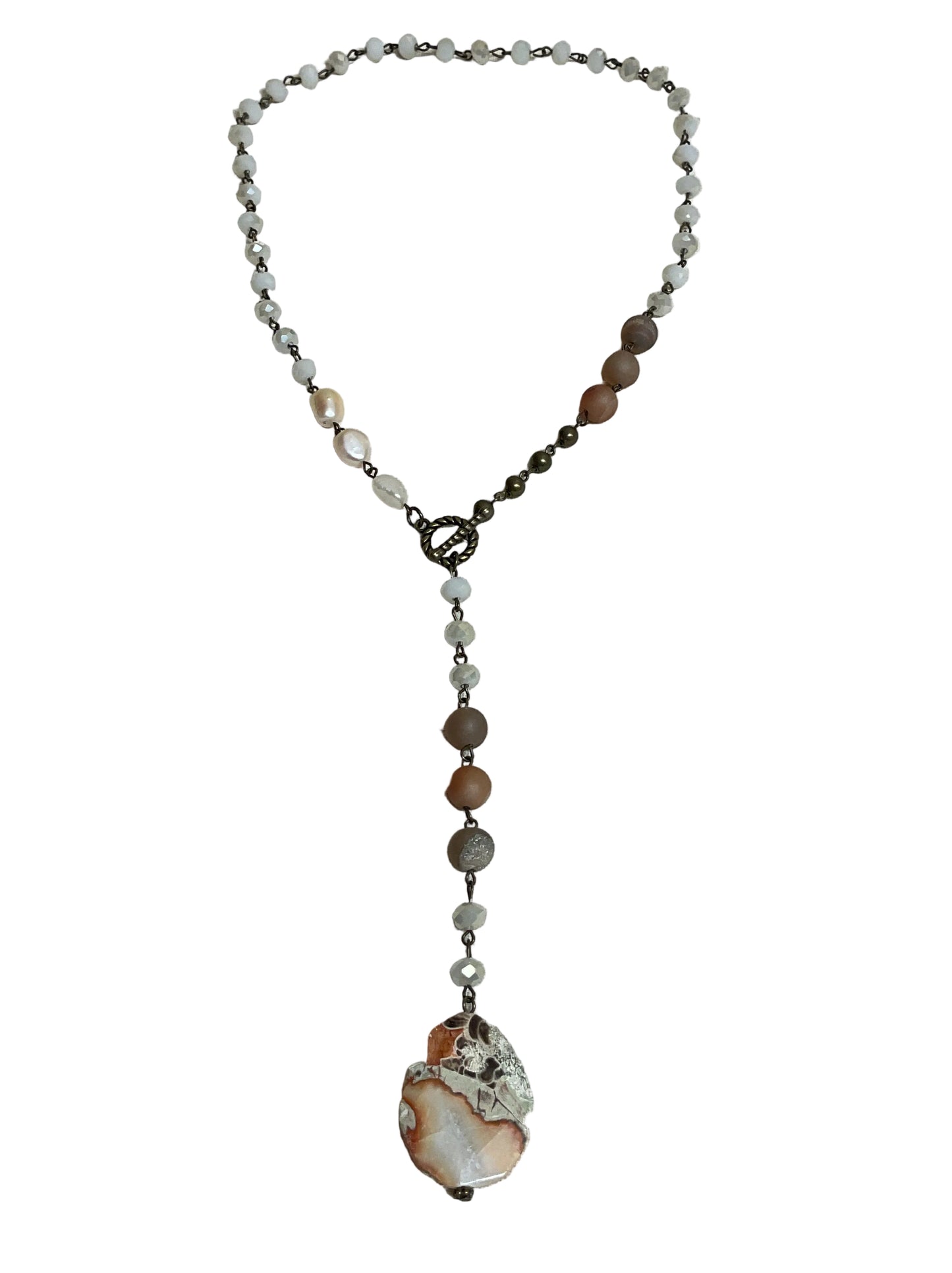 Necklace Lariat & Y-Drop By Cmc In Peach