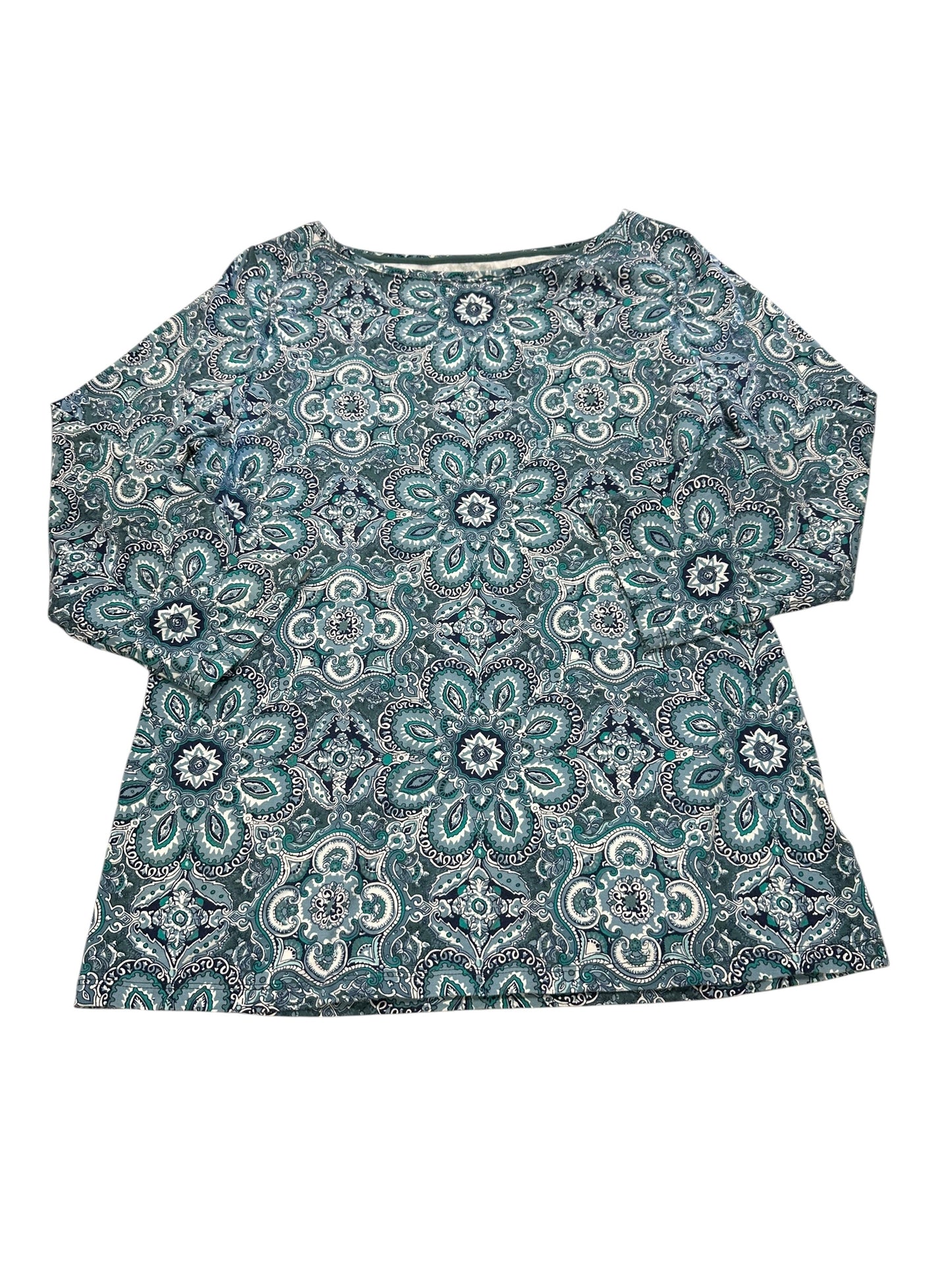 Top 3/4 Sleeve By Talbots In Paisley Print, Size:L