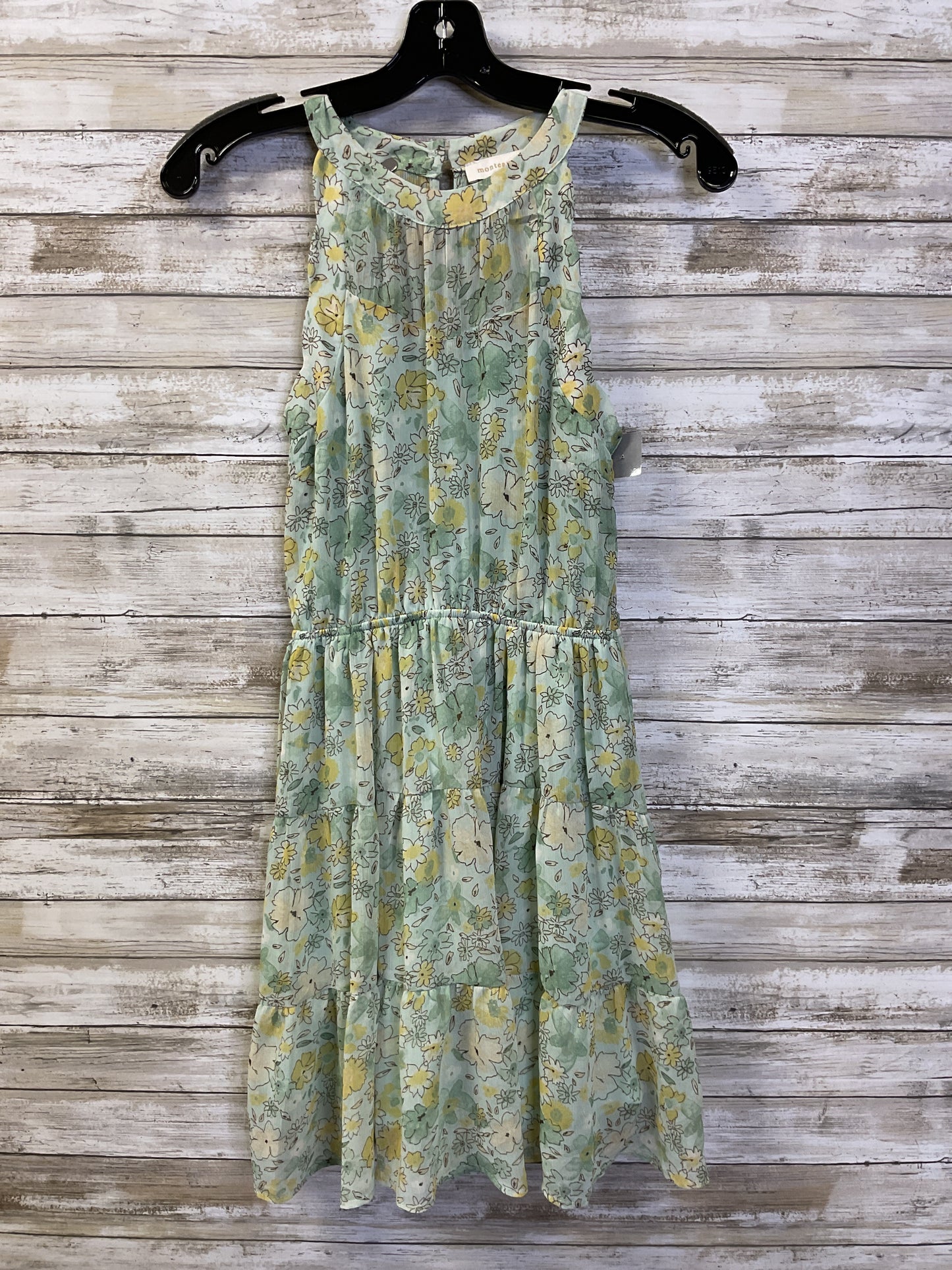 Dress Casual Short By Monteau In Green & Yellow, Size:Xs