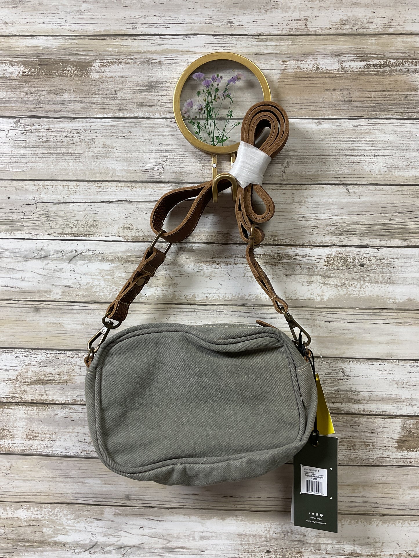 Crossbody By Myra In Grey & White, Size:Small