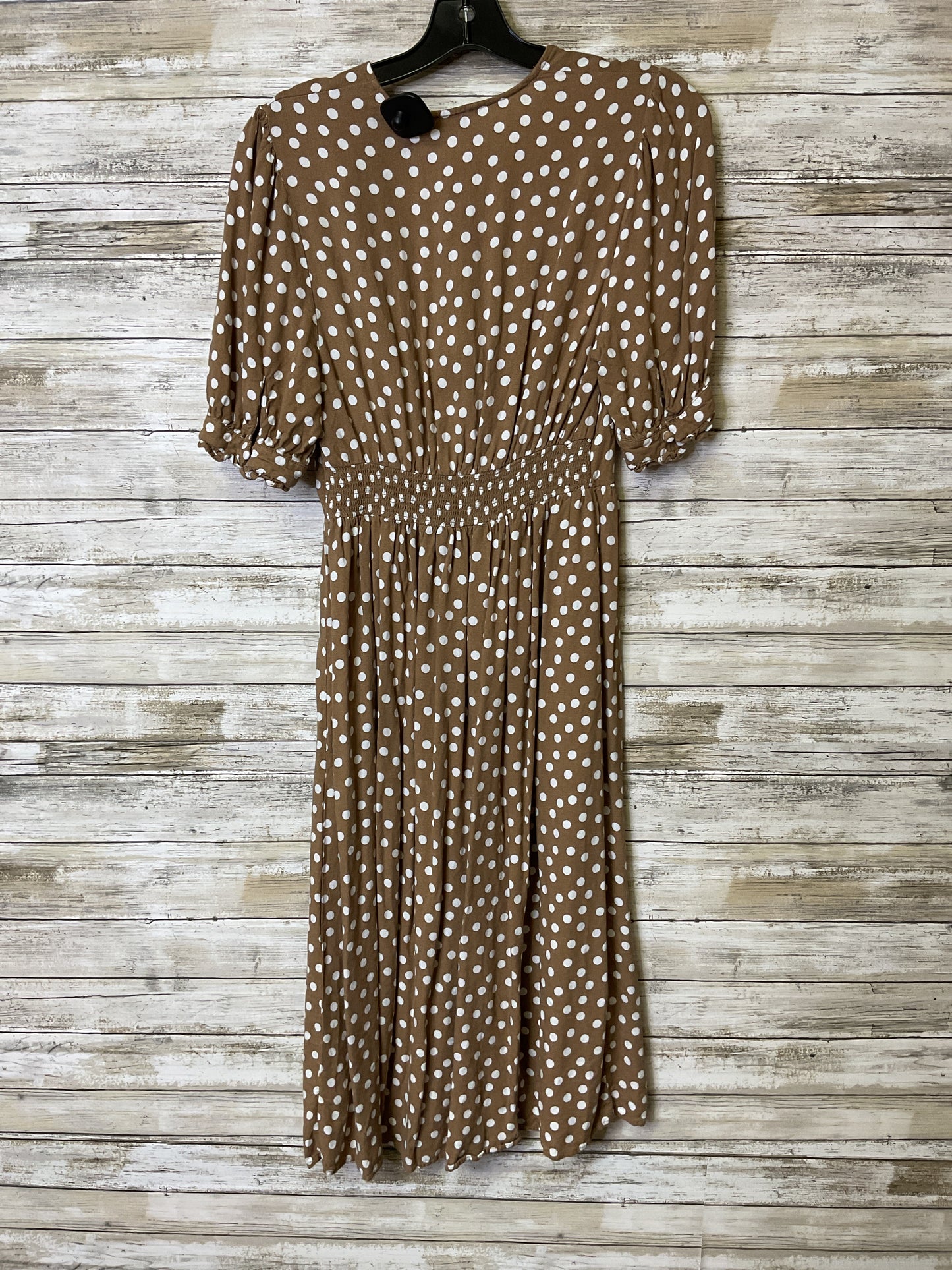 Dress Casual Midi By Time And Tru In Polkadot Pattern, Size:S