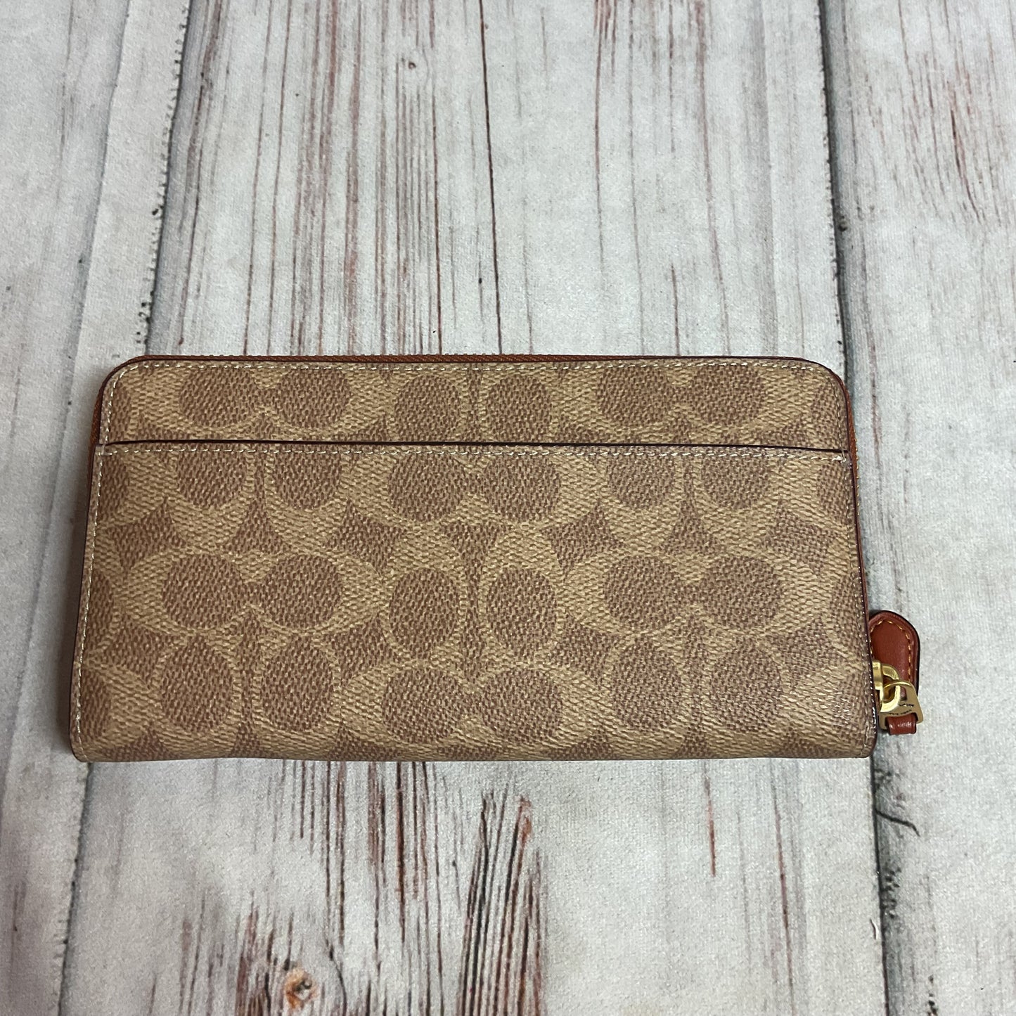 Wallet Designer By Coach In Brown & Red, Size:Large