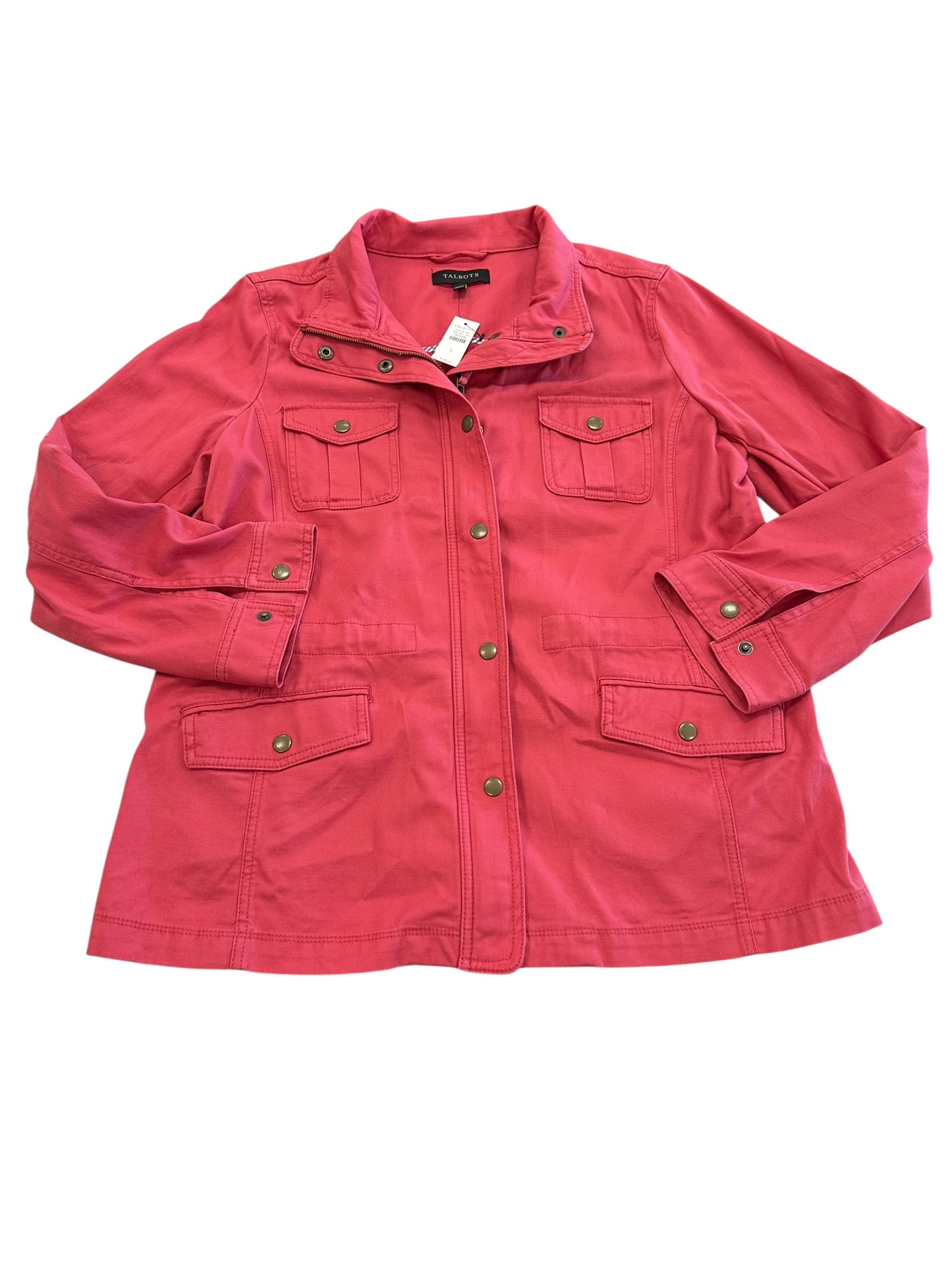 Jacket Shirt By Talbots In Coral, Size:L
