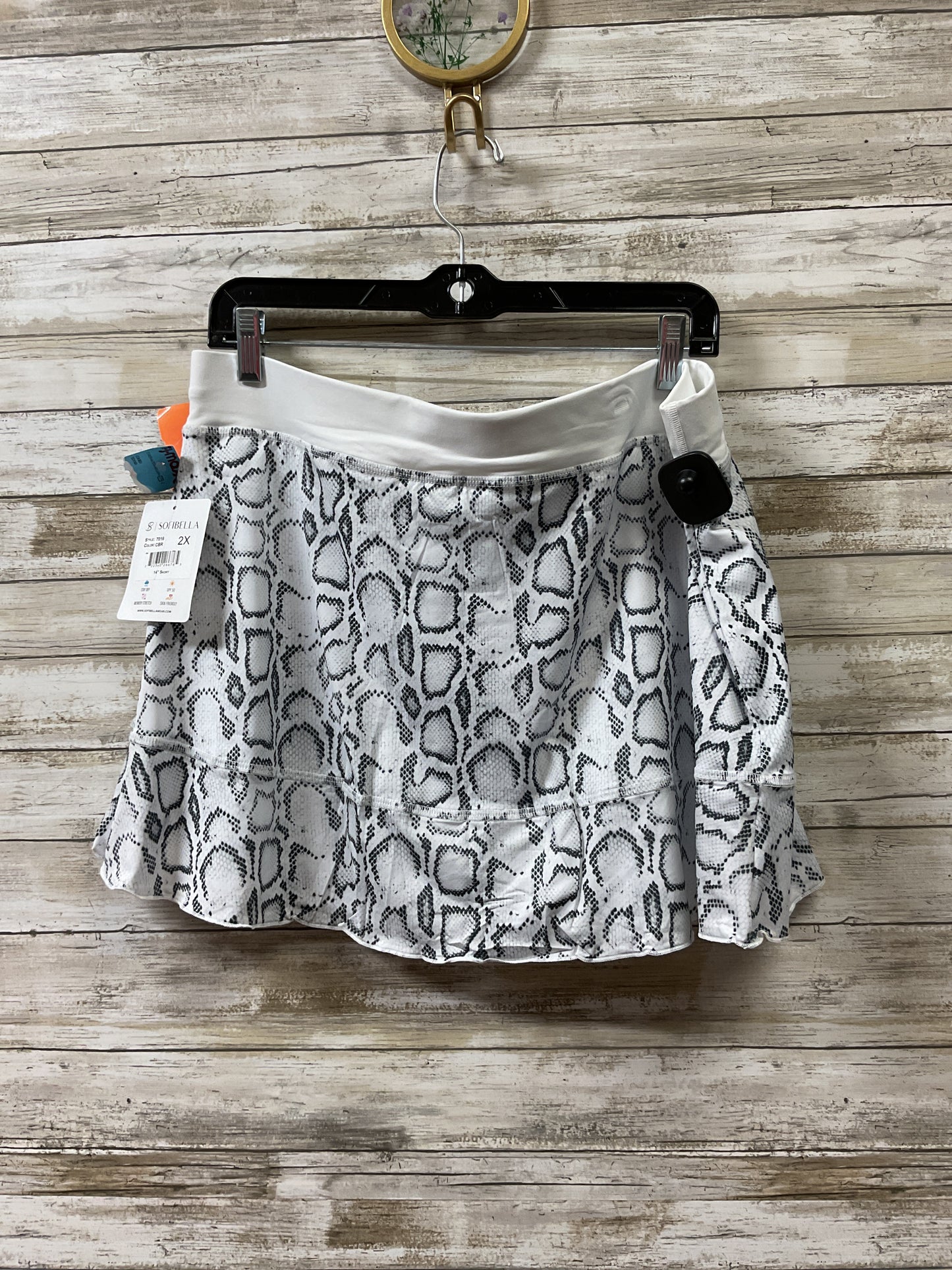 Athletic Skort By Clothes Mentor In Snakeskin Print, Size:2X