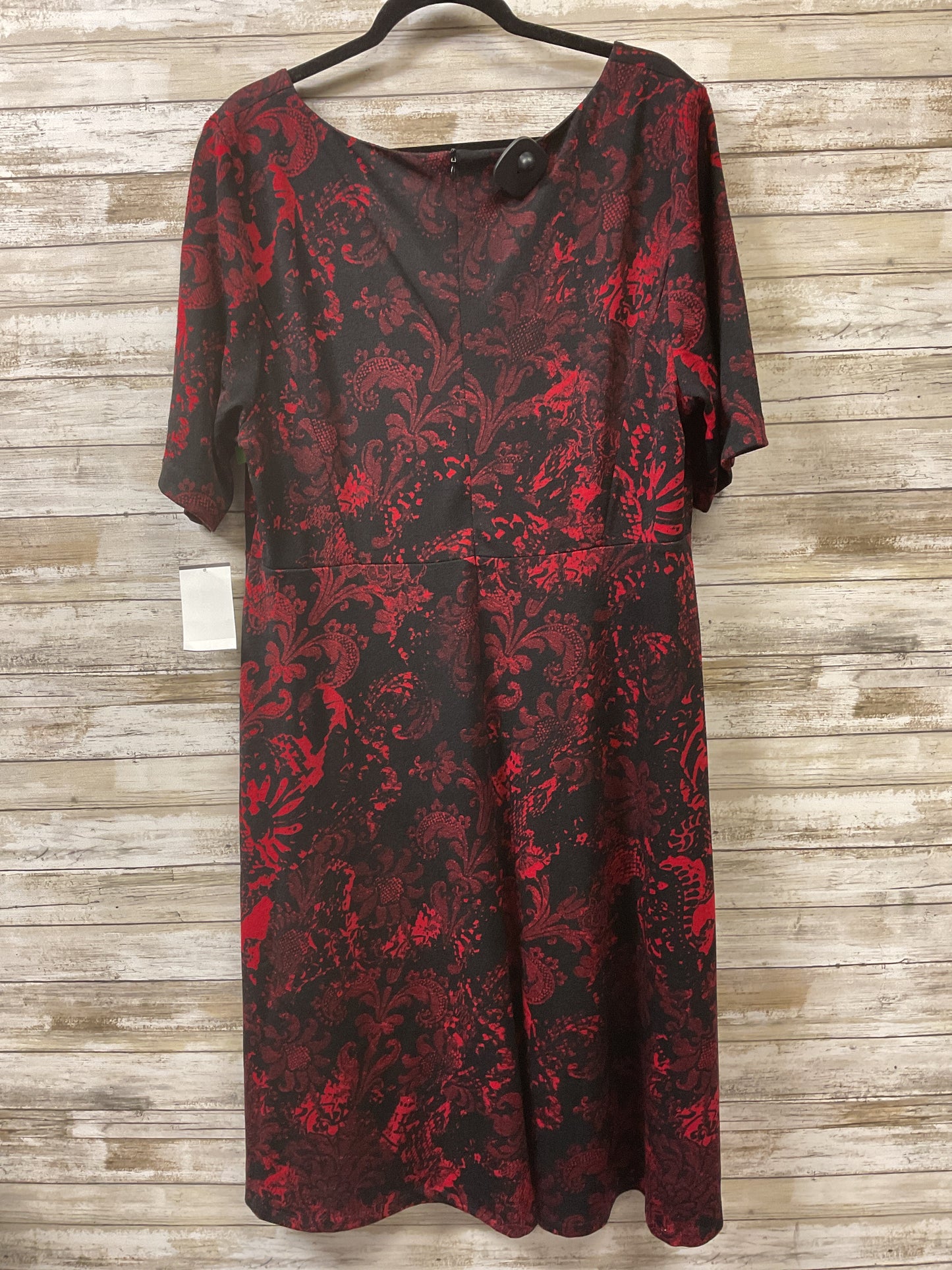 Dress Casual Maxi By Connected Apparel In Black & Red, Size:1X