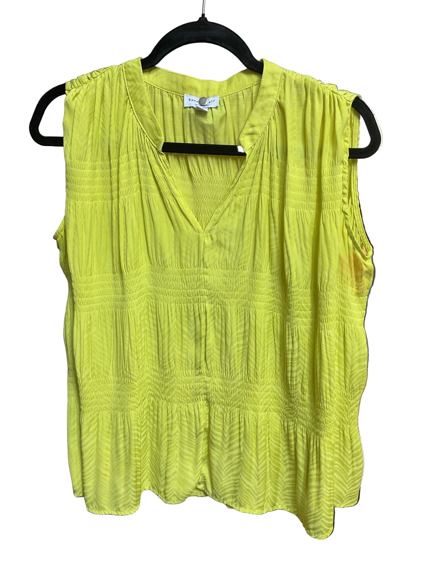 Top Sleeveless By Current Air In Yellow, Size:Xs