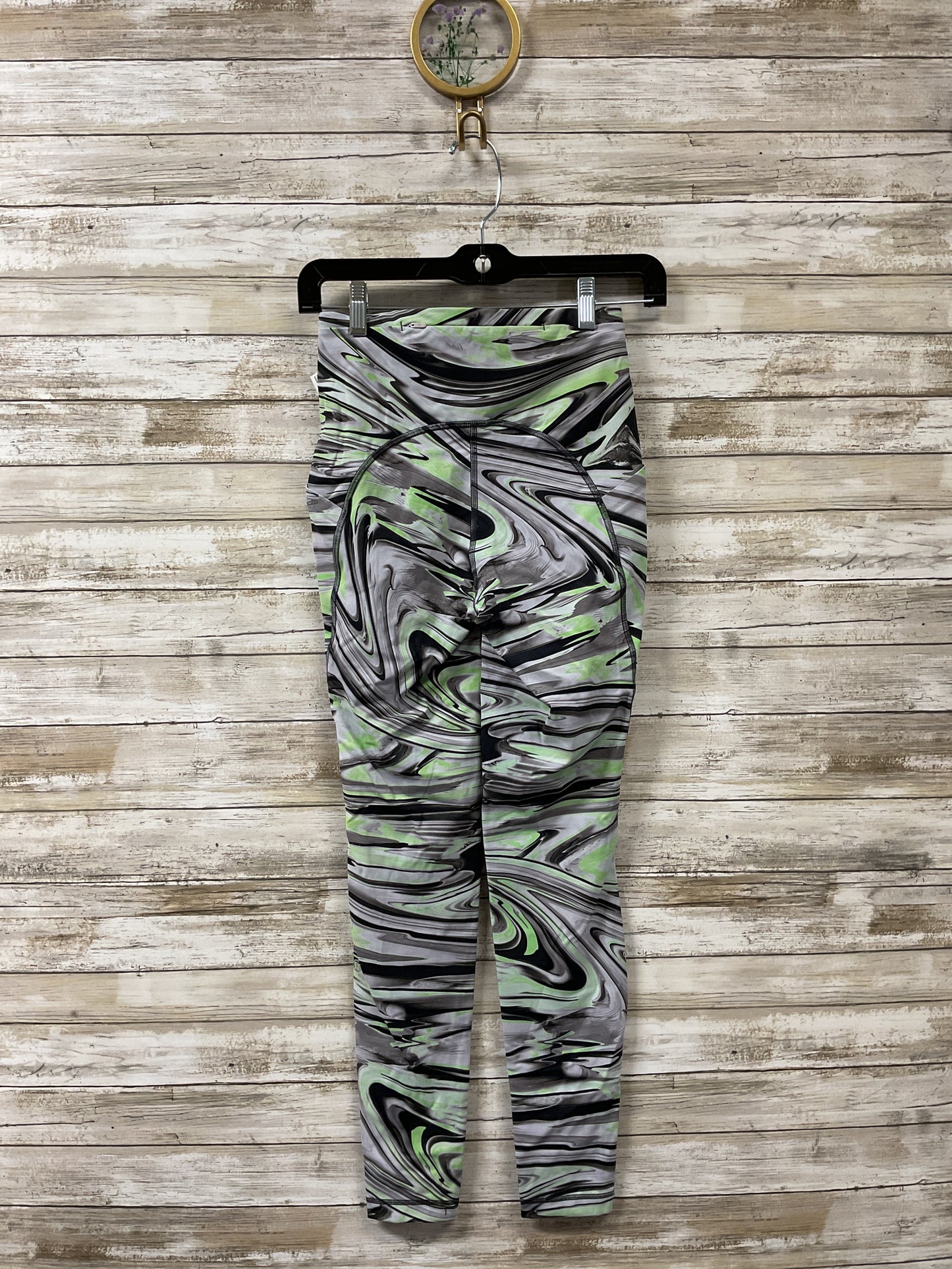 Athletic Leggings By Lululemon In Green & Grey, Size:4