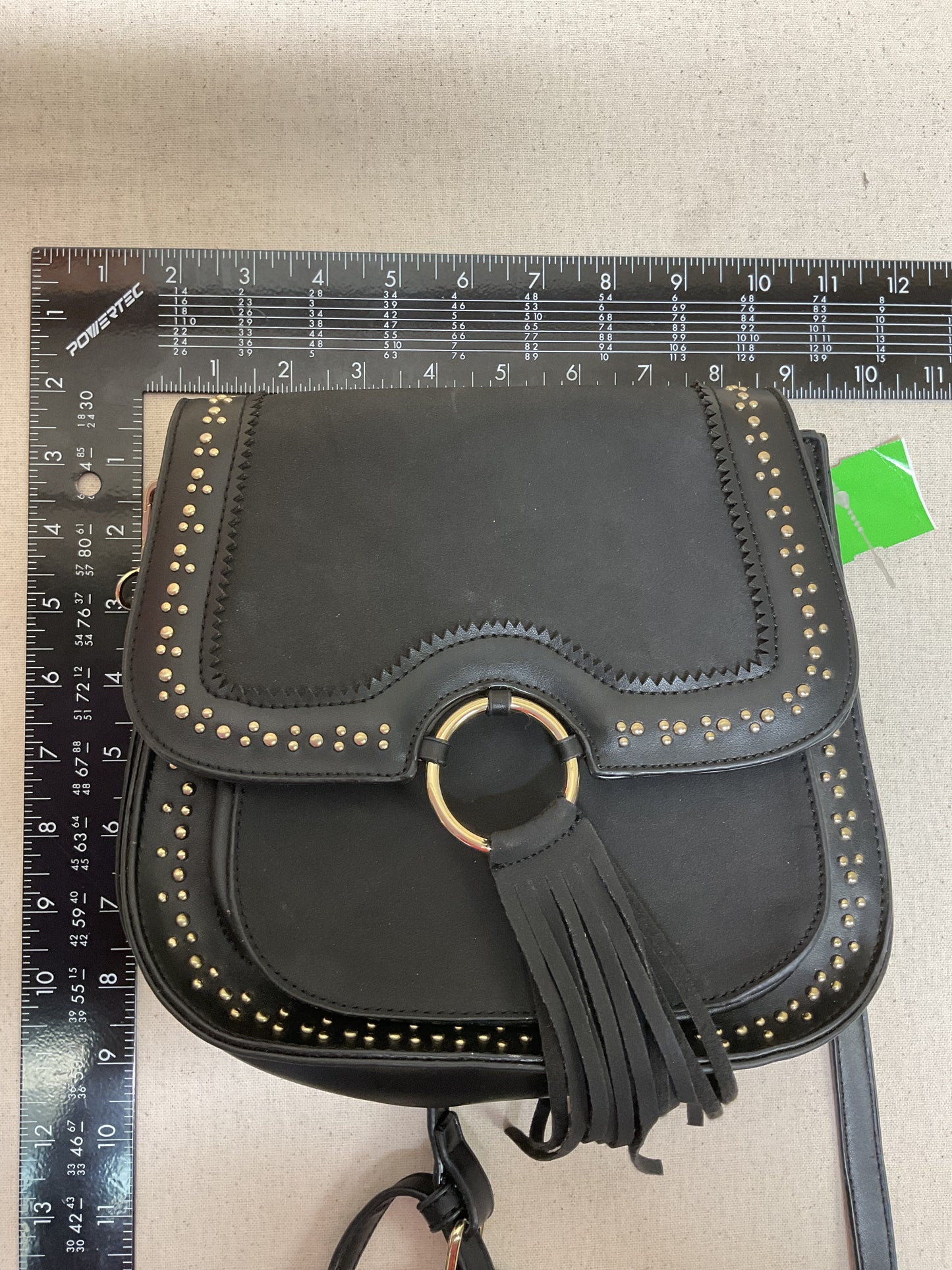 Handbag By Clothes Mentor In Black & Gold, Size:Small -as is