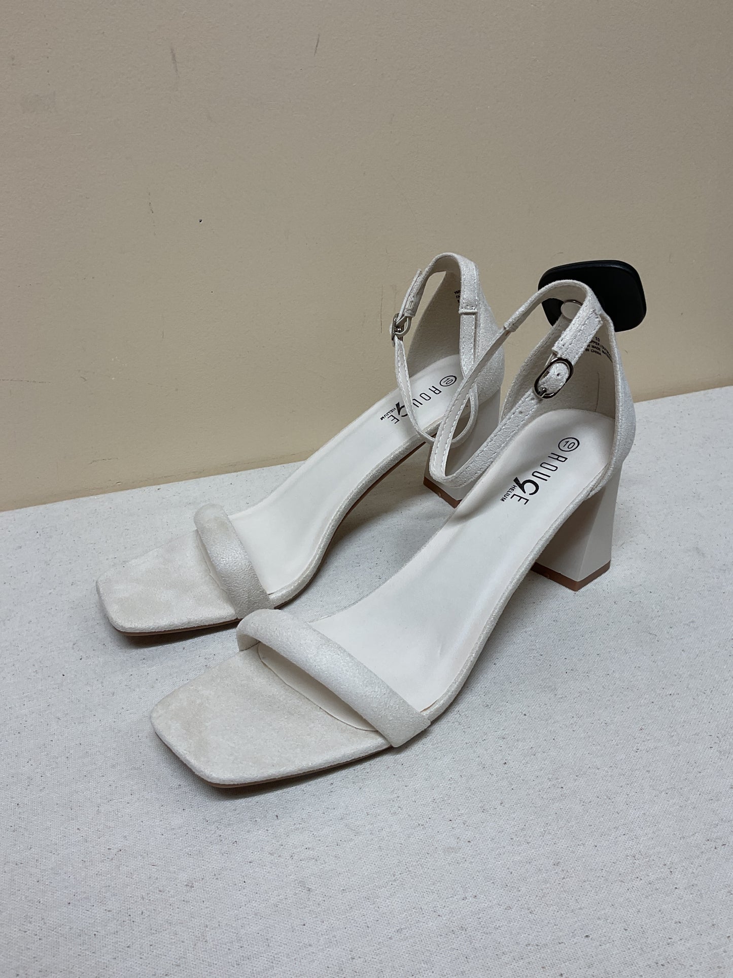 Shoes Heels Block By Rouge In Cream, Size:10