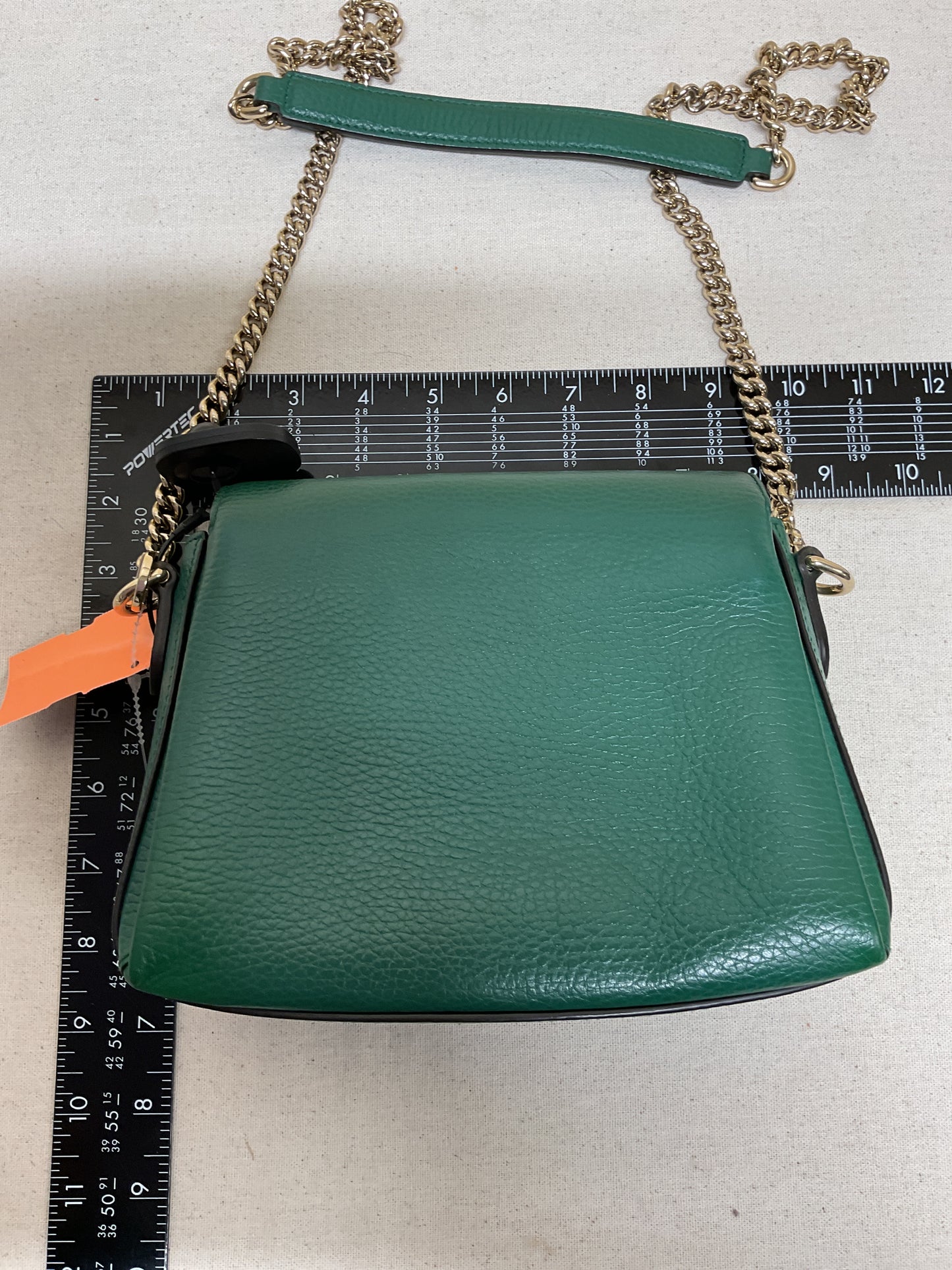 Handbag Luxury Designer By Gucci In Gold & Green, Size:Small