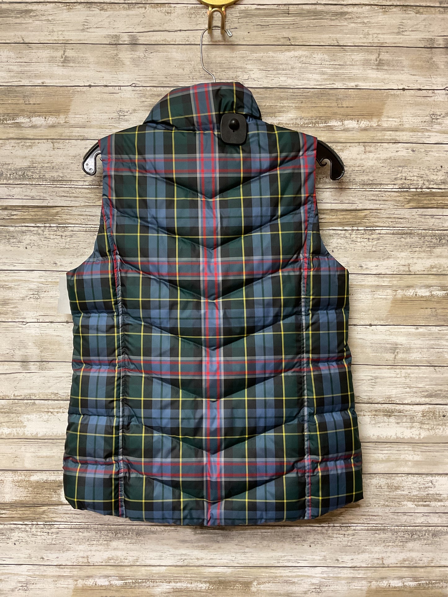 Vest Puffer & Quilted By Lands End In Plaid Pattern, Size:Xs