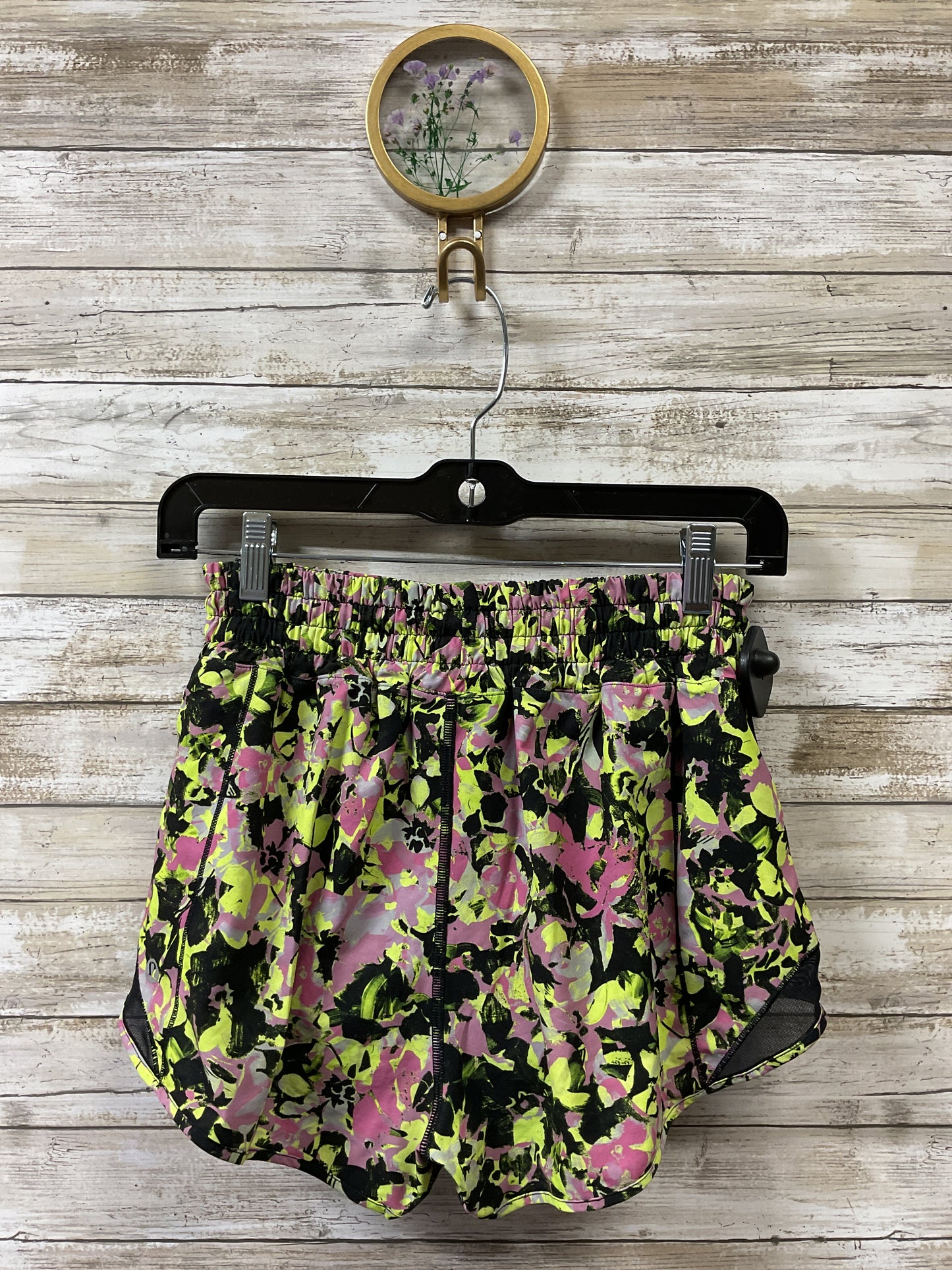 Athletic Shorts By Lululemon In Pink & Yellow, Size:6