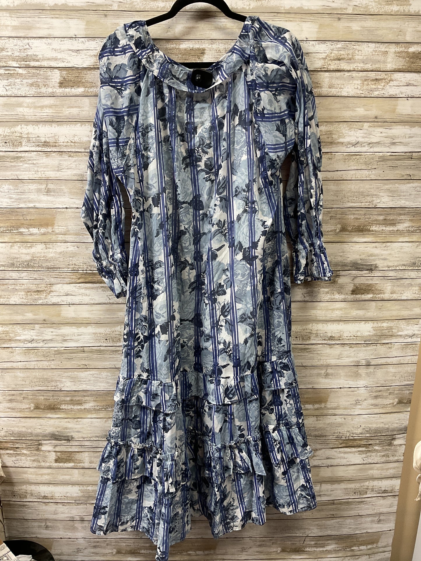 Dress Party Long By Free People In Blue & White, Size:S