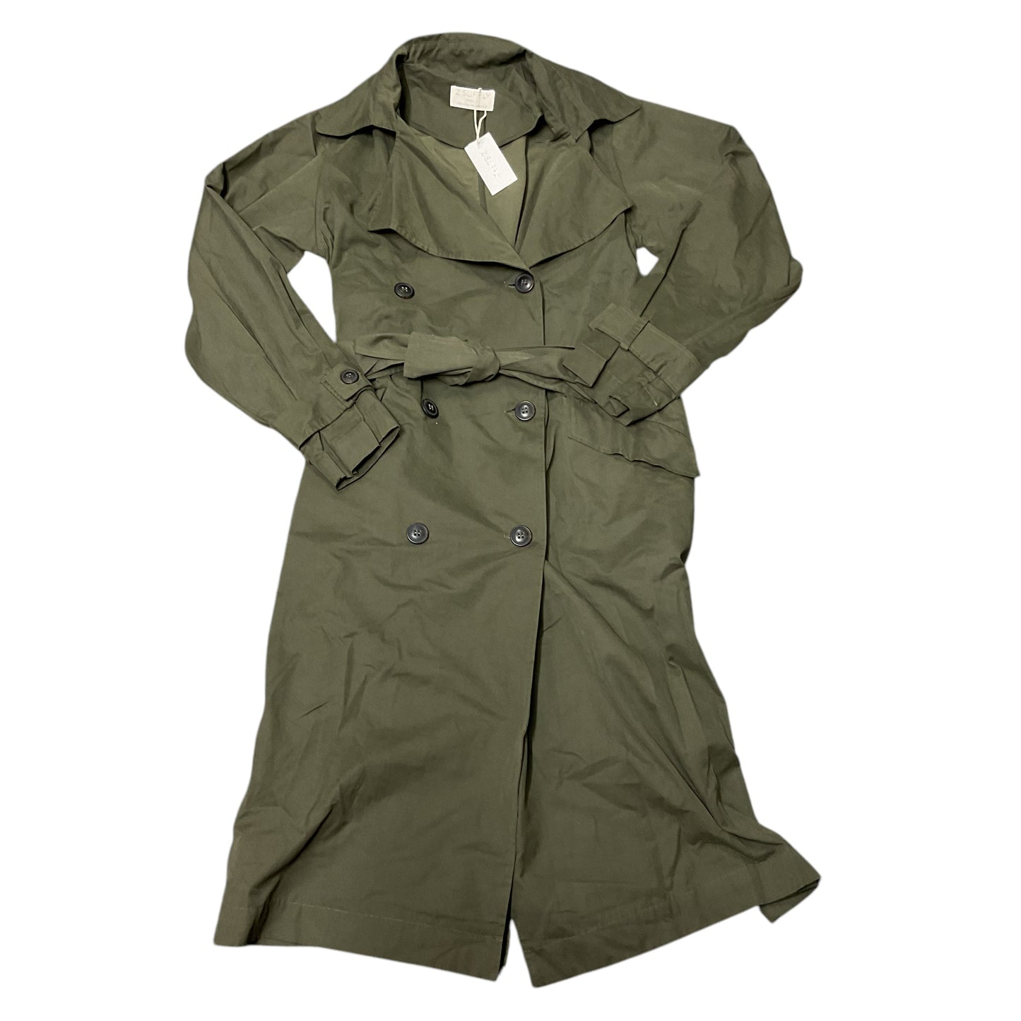 Coat Trench Coat By Z Supply In Green, Size:M