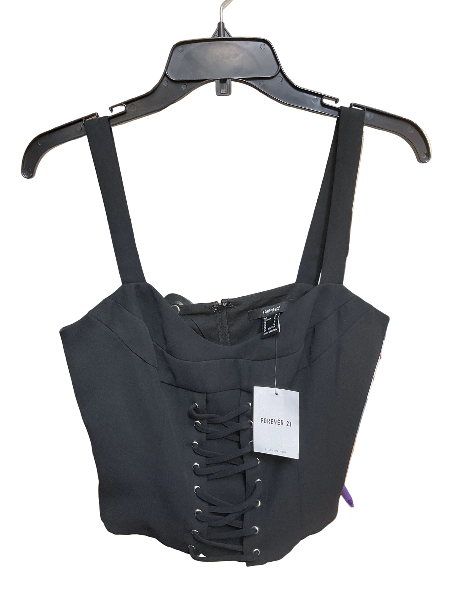 Top Sleeveless By Forever 21 In Black, Size:M