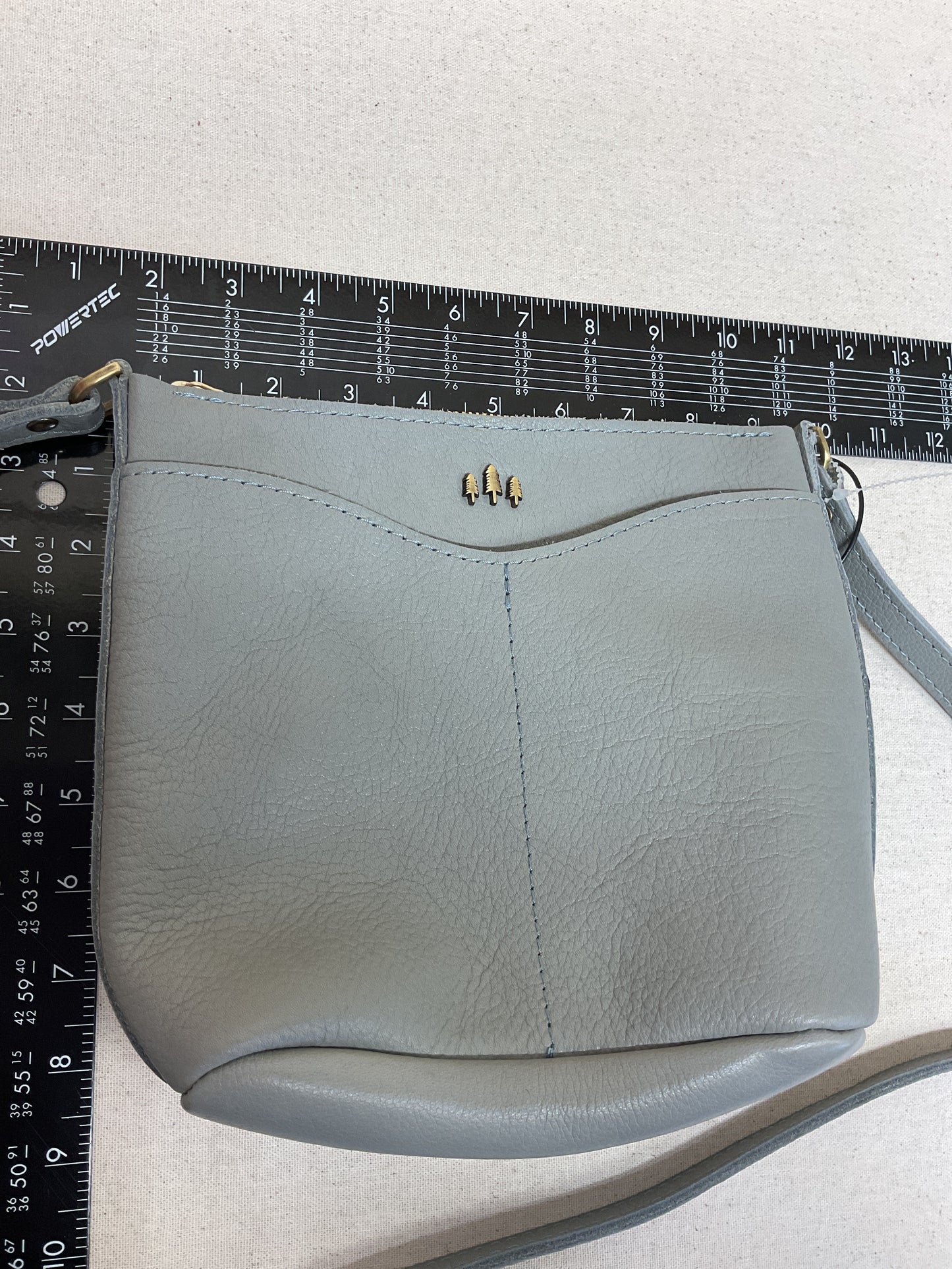 Crossbody Leather By Cma In Grey, Size:Medium