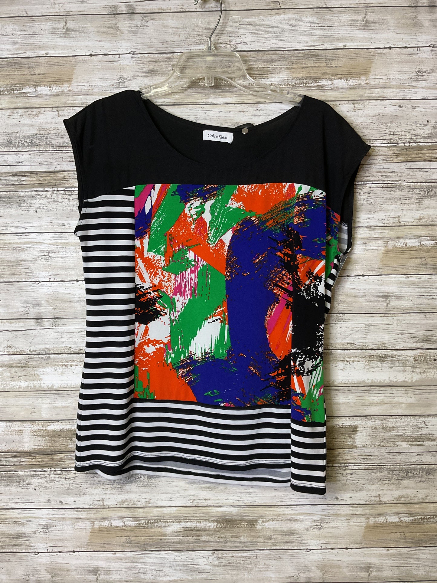 Top Ss By Calvin Klein In Striped Pattern, Size:Xl