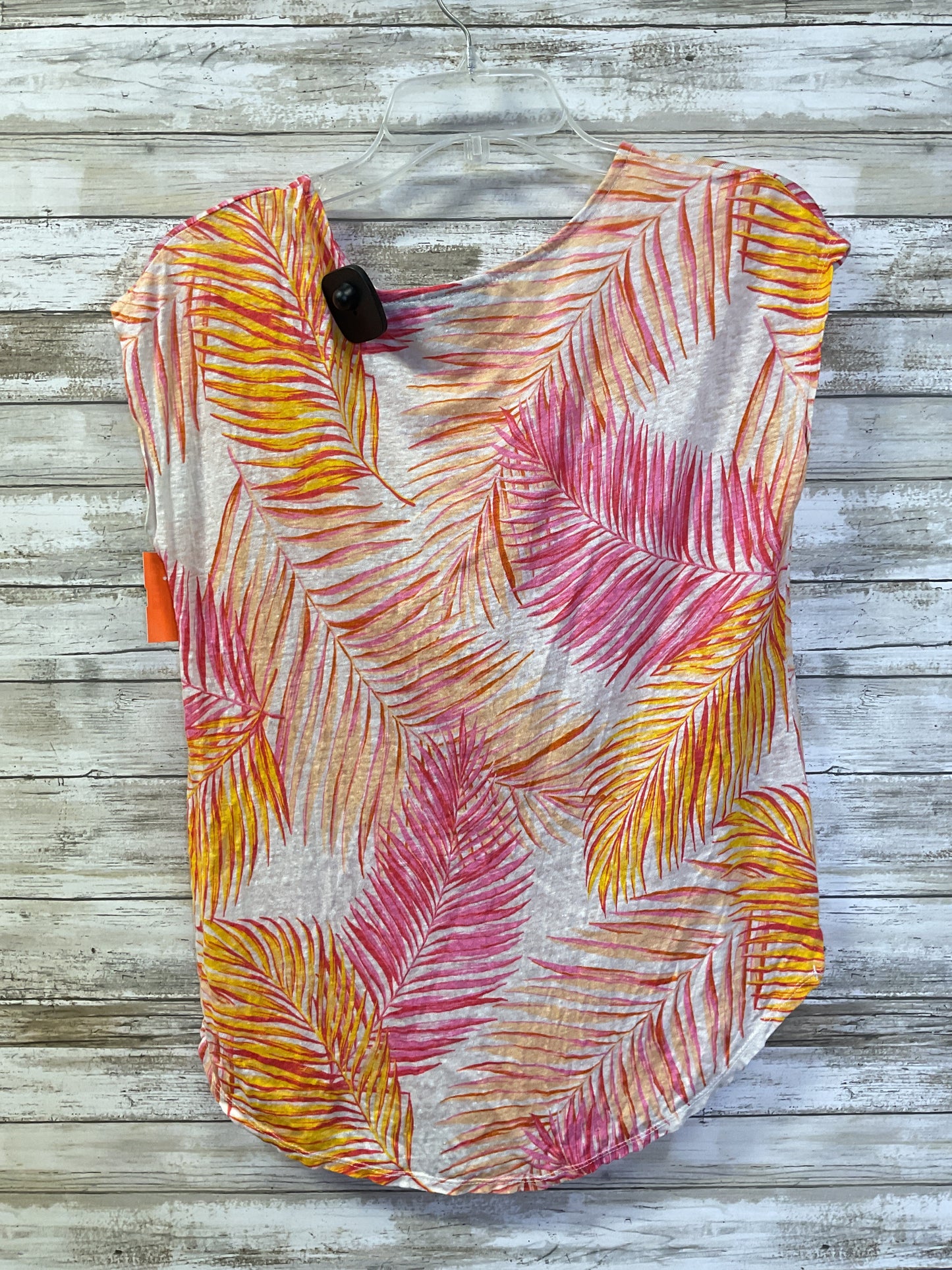 Top Ss By T Tahari In Pink & Yellow, Size:M