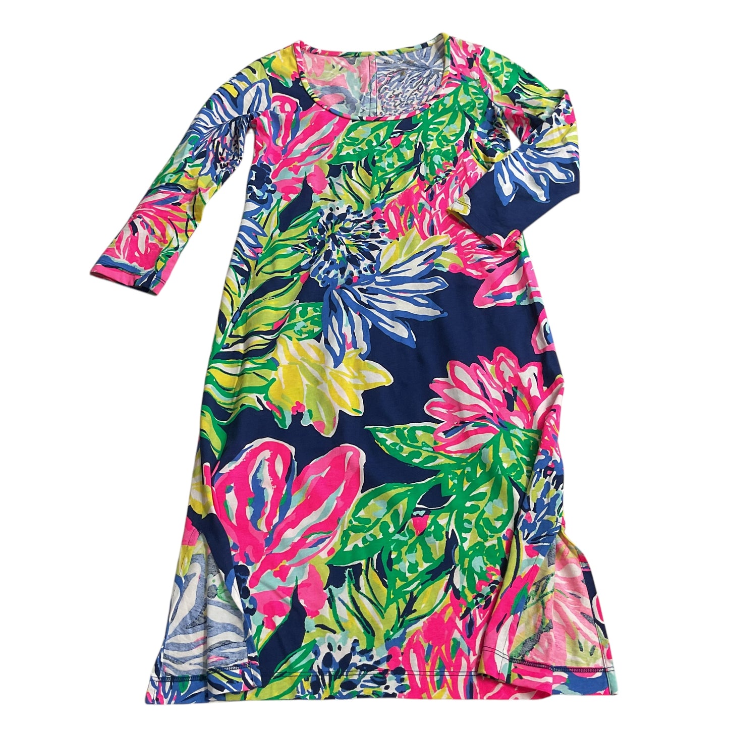 Dress Casual Midi By Lilly Pulitzer In Blue & Green, Size:Xs