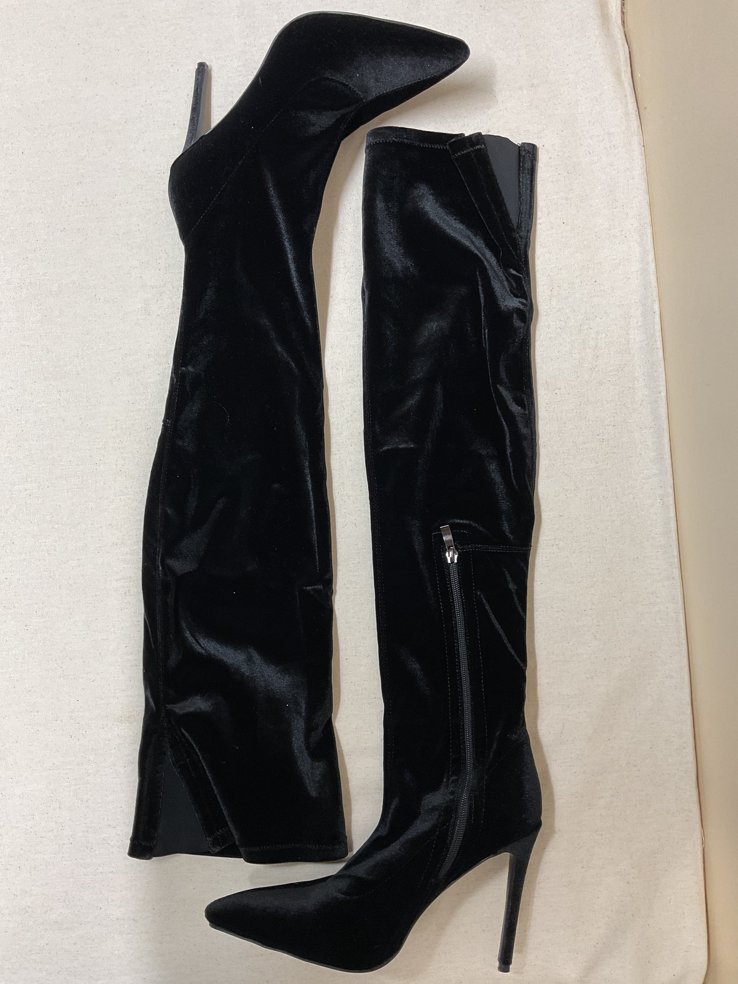 Boots Over-The-Knee Heels By Clothes Mentor In Black, Size:9