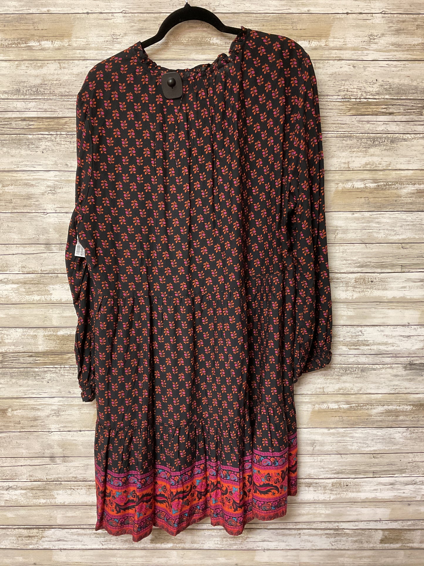 Dress Casual Midi By Beachlunchlounge In Black & Orange, Size:Xxl