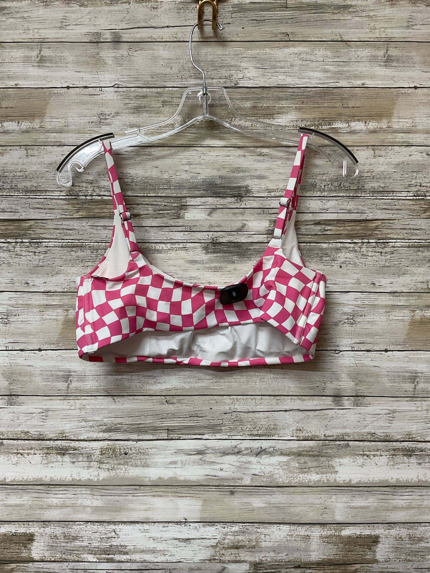 Swimsuit Top By Clothes Mentor In Pink & White, Size:L
