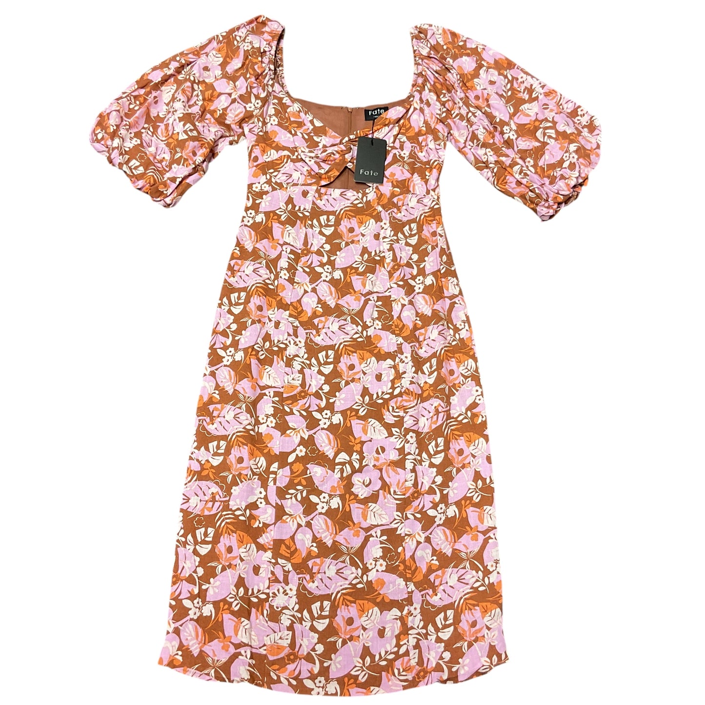 Dress Casual Midi By Fate In Orange & Pink, Size:S
