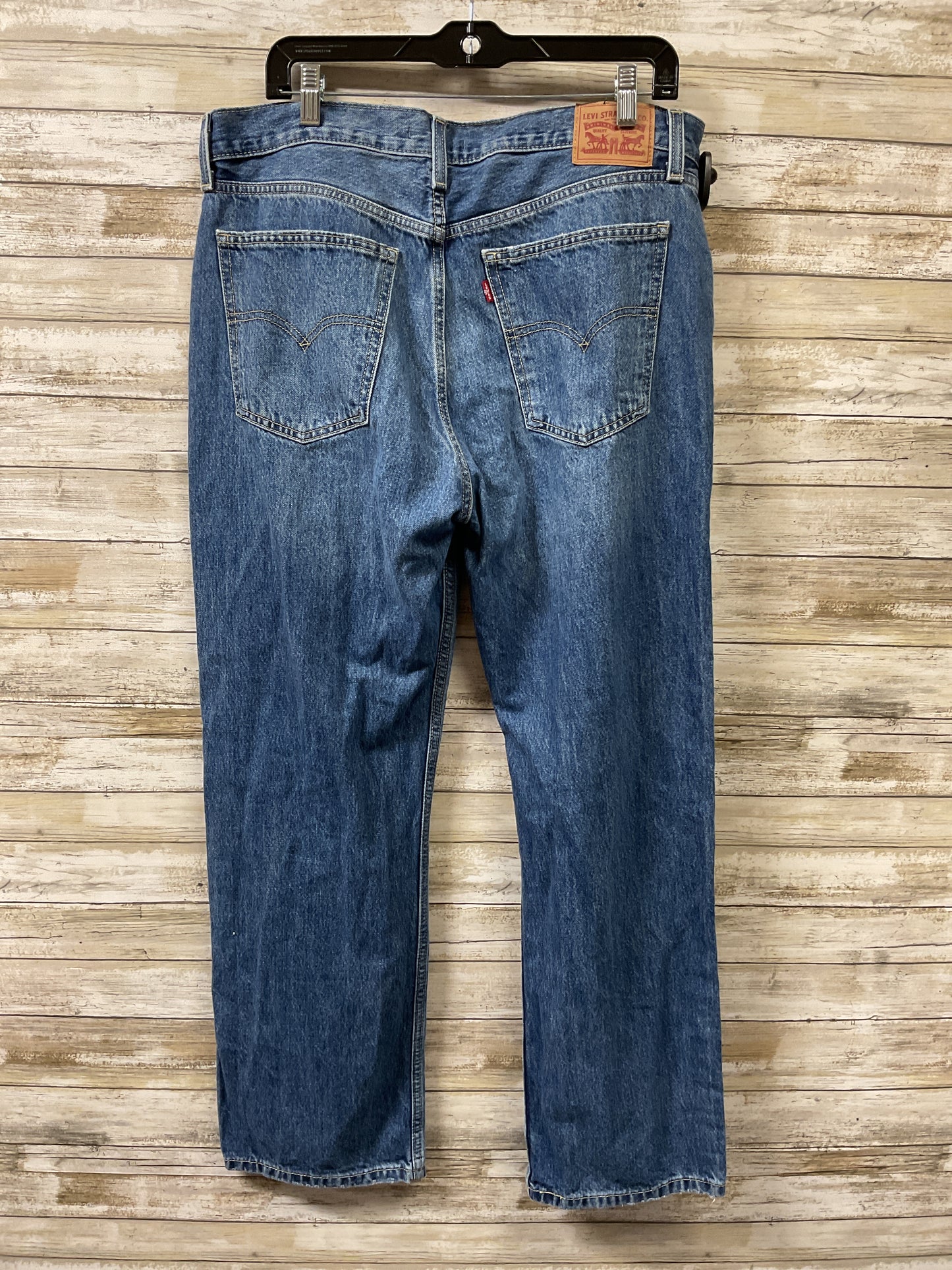 Jeans Straight By Levis In Blue Denim, Size:14