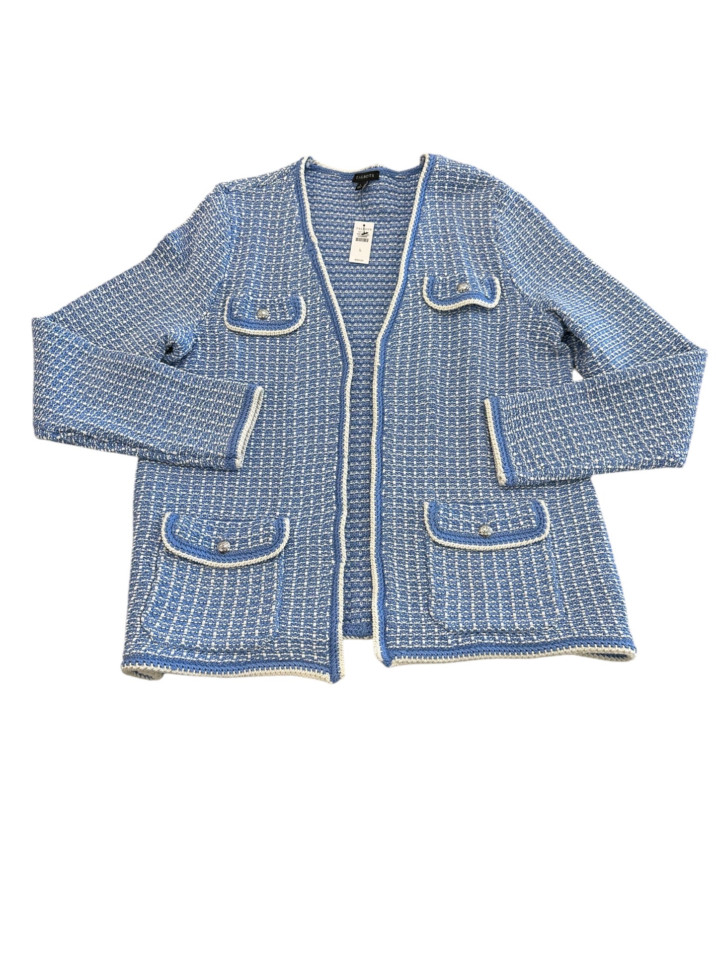 Blazer By Talbots In Blue & White, Size:L