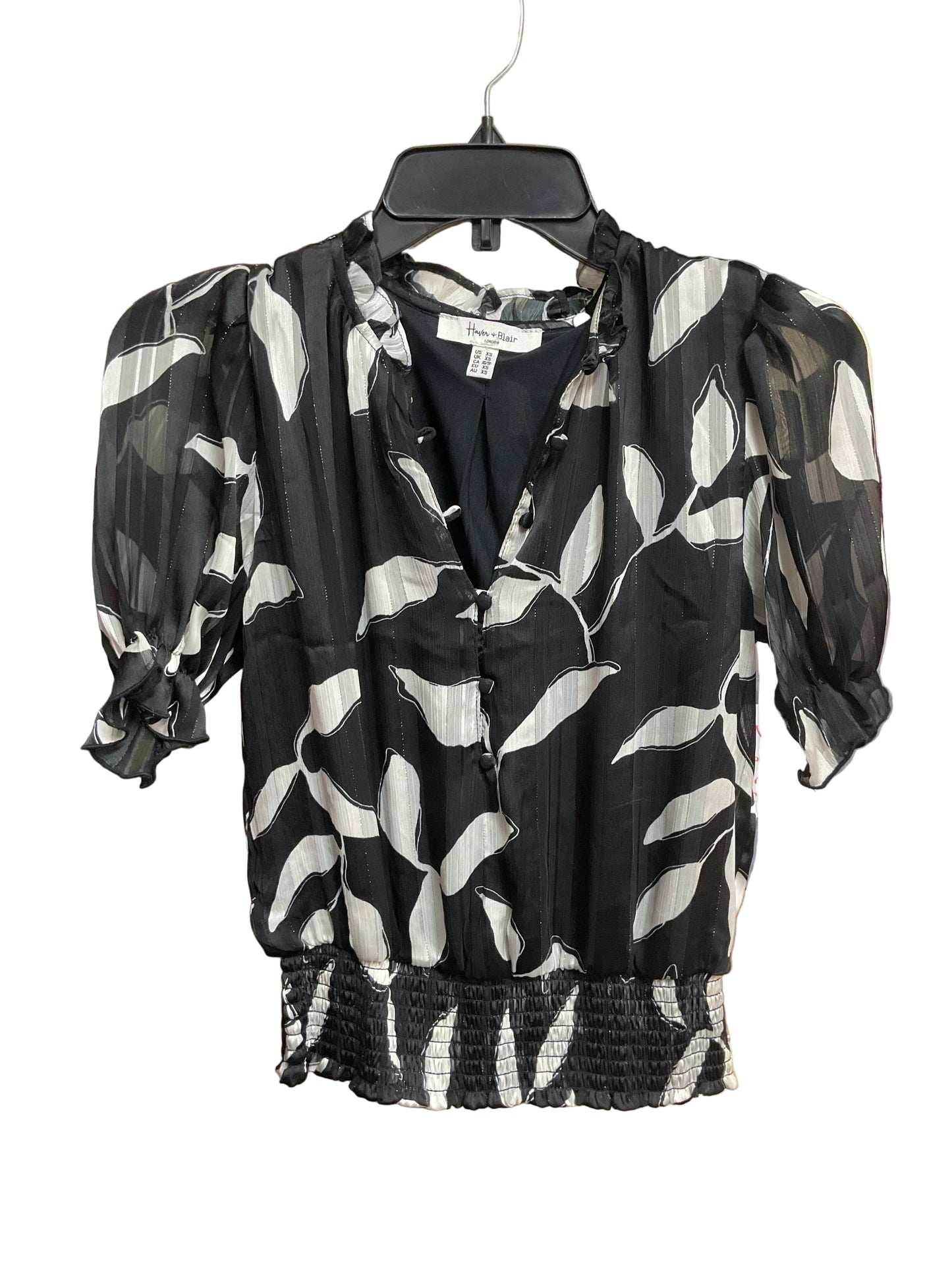 Blouse Ss By Cmc In Black & White, Size:Xs