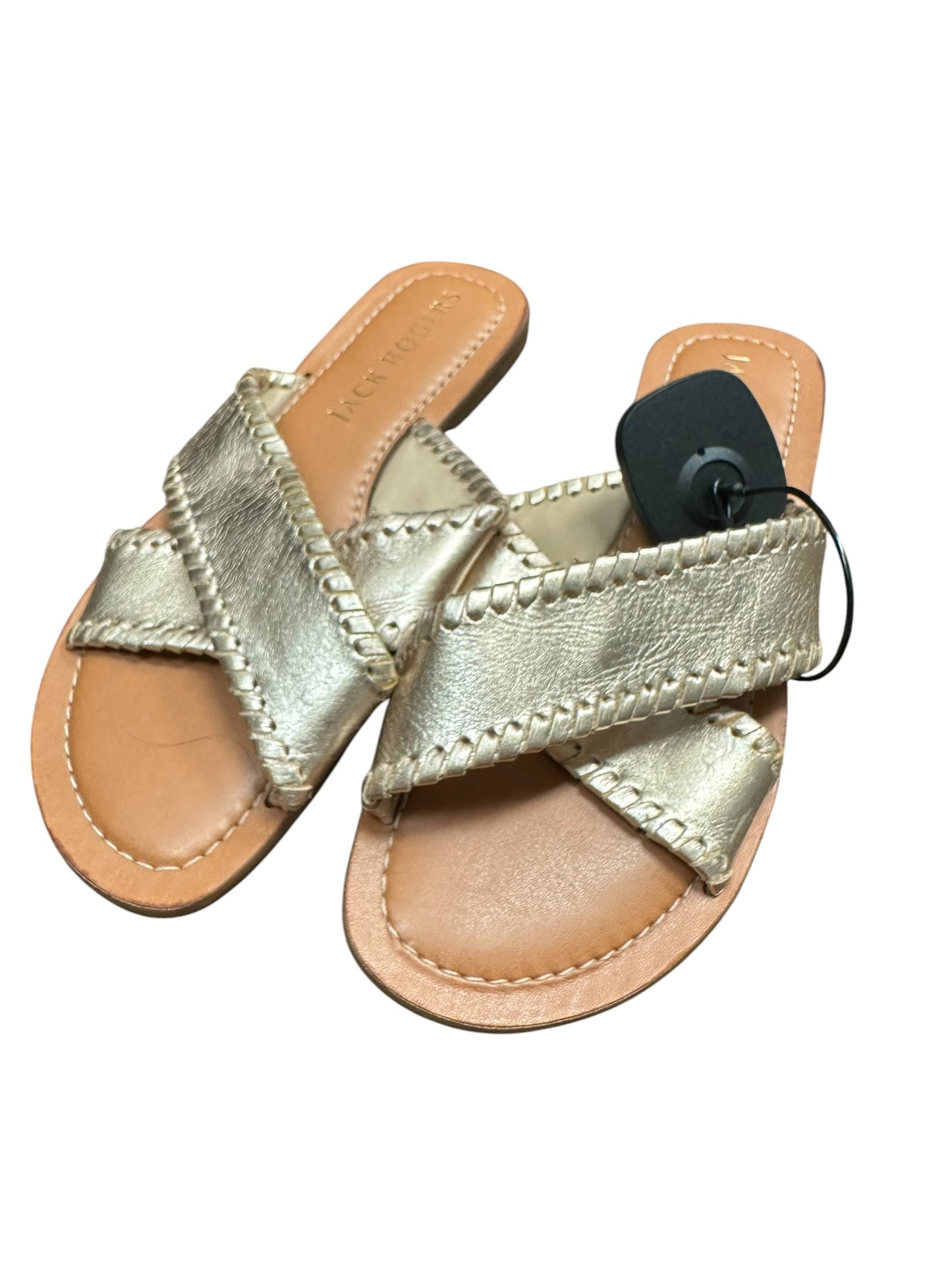 Sandals Flats By Jack Rogers In Gold, Size:6
