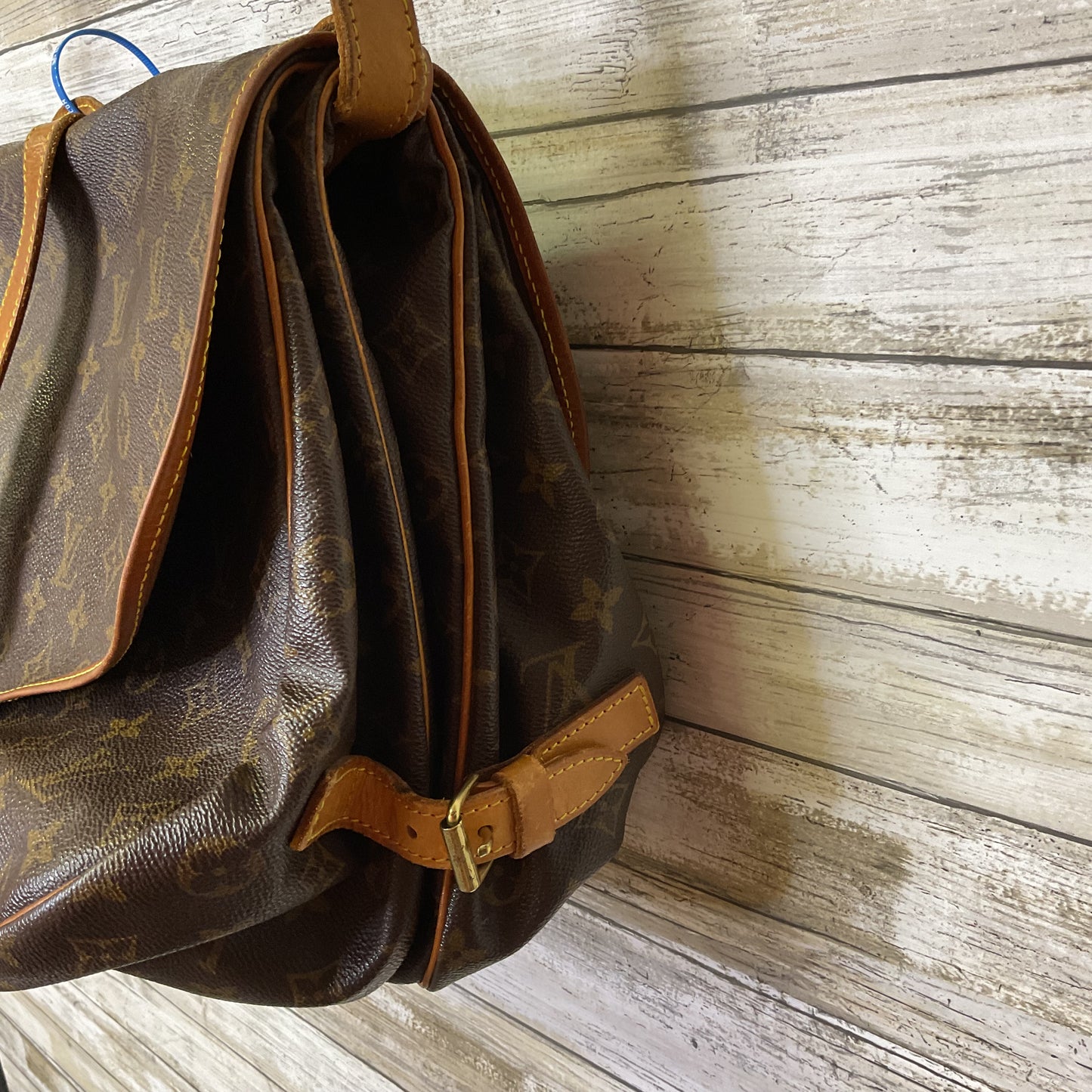 Handbag Luxury Designer By Louis Vuitton In Brown, Size:Large
