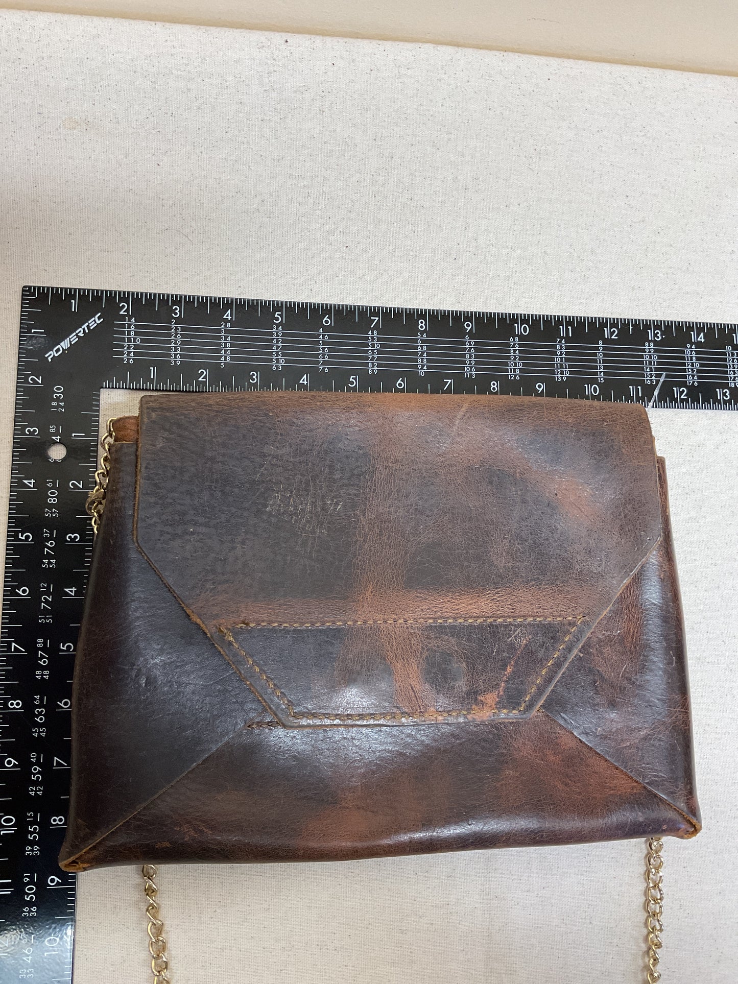 Crossbody Leather By Cmb In Brown, Size:Medium