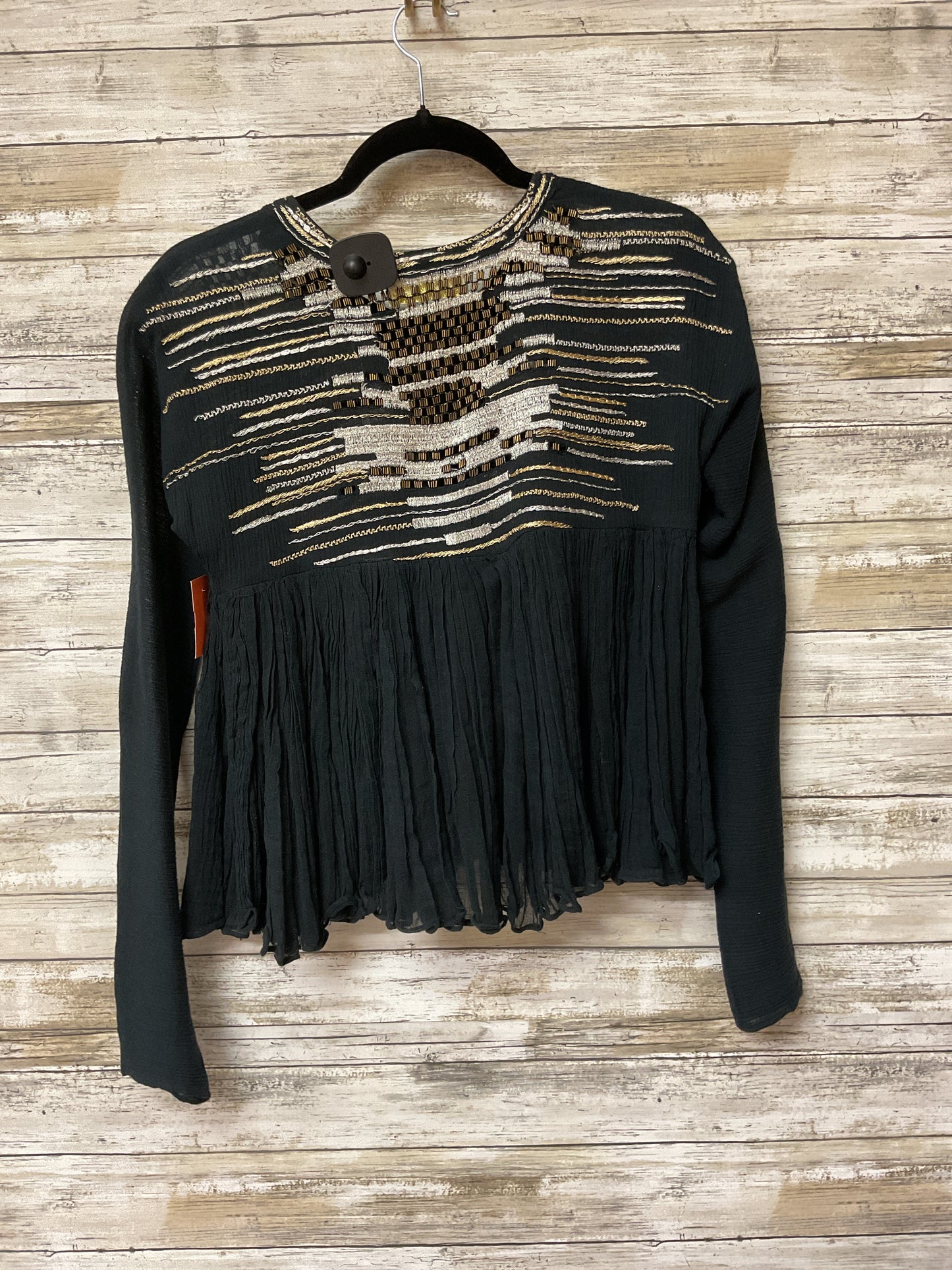 Cardigan By Clothes Mentor In Black & Gold, Size:S