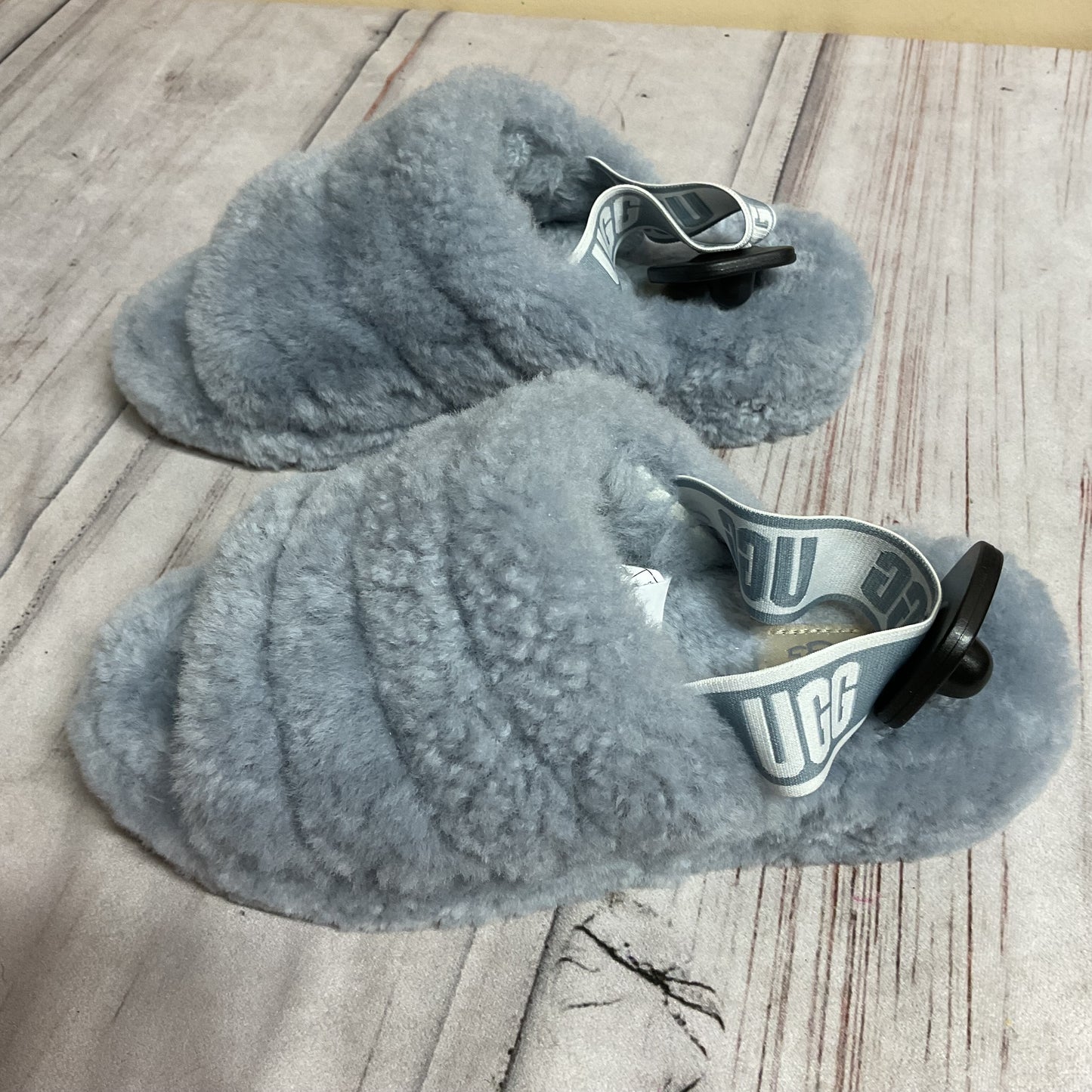 Slippers Designer By Ugg In Grey, Size:7