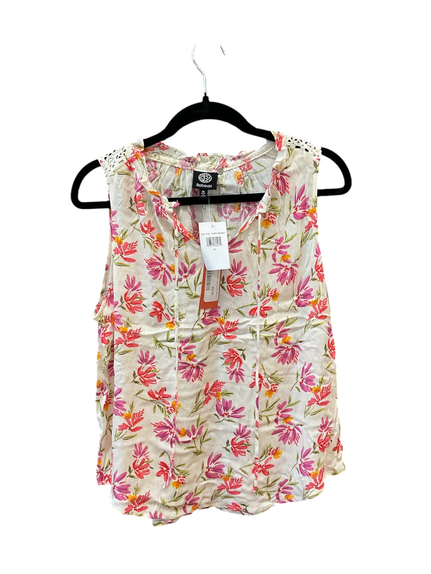 Top Sleeveless By Bobeau In Floral Print, Size:M