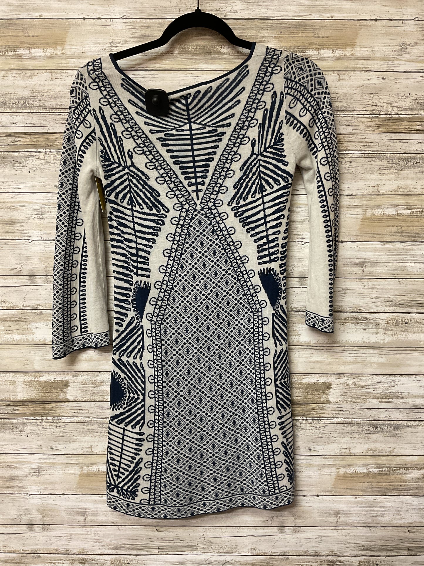 Dress Casual Short By Bcbgmaxazria In Blue & Cream, Size:Xs