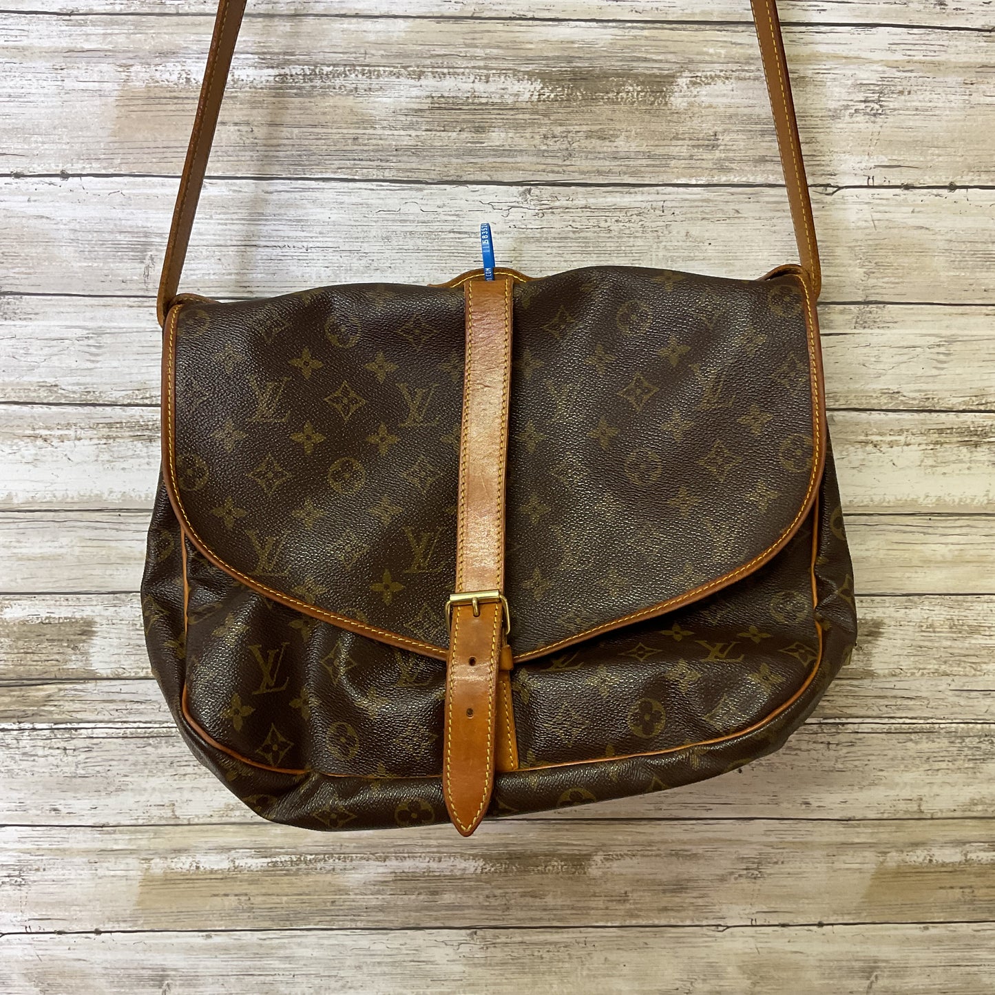 Handbag Luxury Designer By Louis Vuitton In Brown, Size:Large