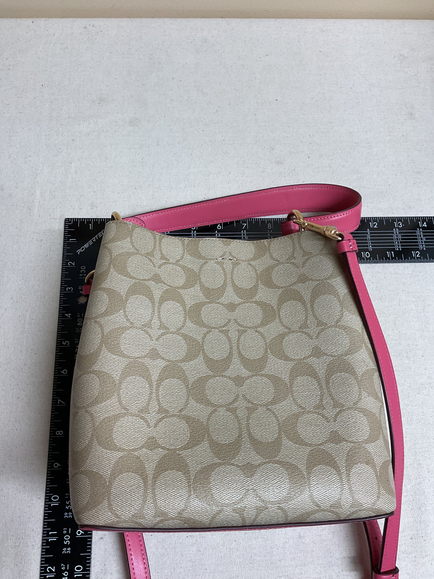 Handbag Designer By Coach In Pink & Tan, Size:Small