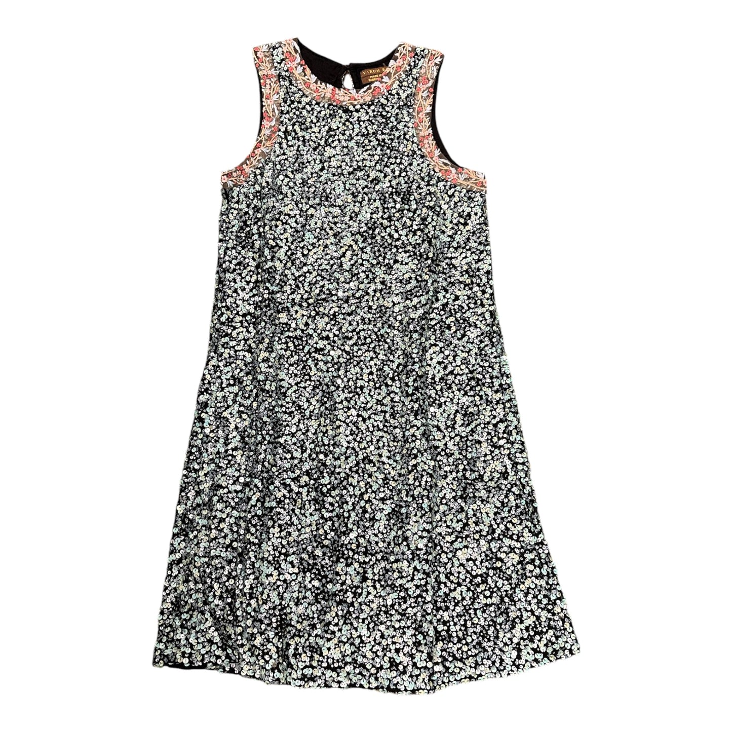 Dress Casual Midi By Anthropologie In Green & Pink, Size:6