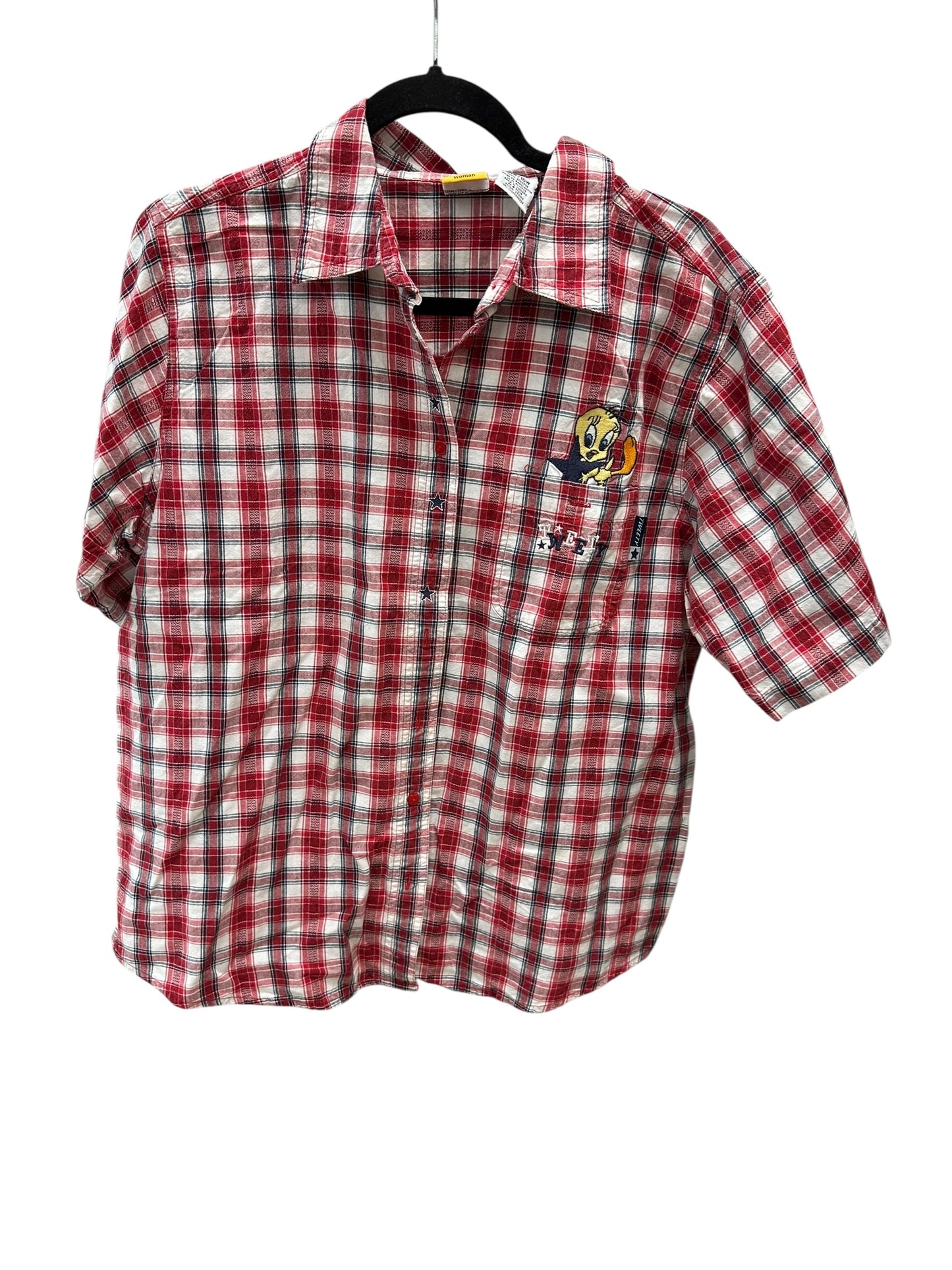 Top Ss By Cme In Plaid Pattern, Size:L