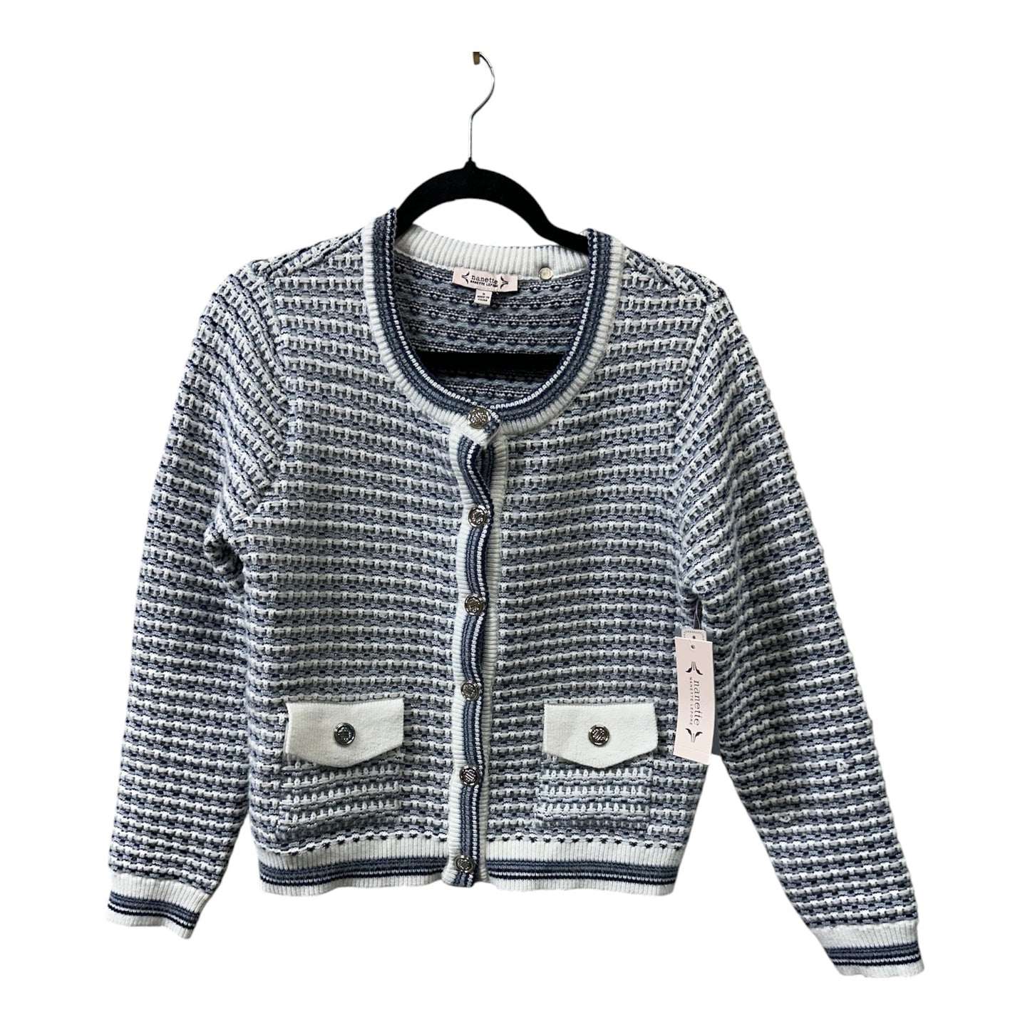 Sweater Cardigan By Nanette By Nanette Lepore In Blue & White, Size:S