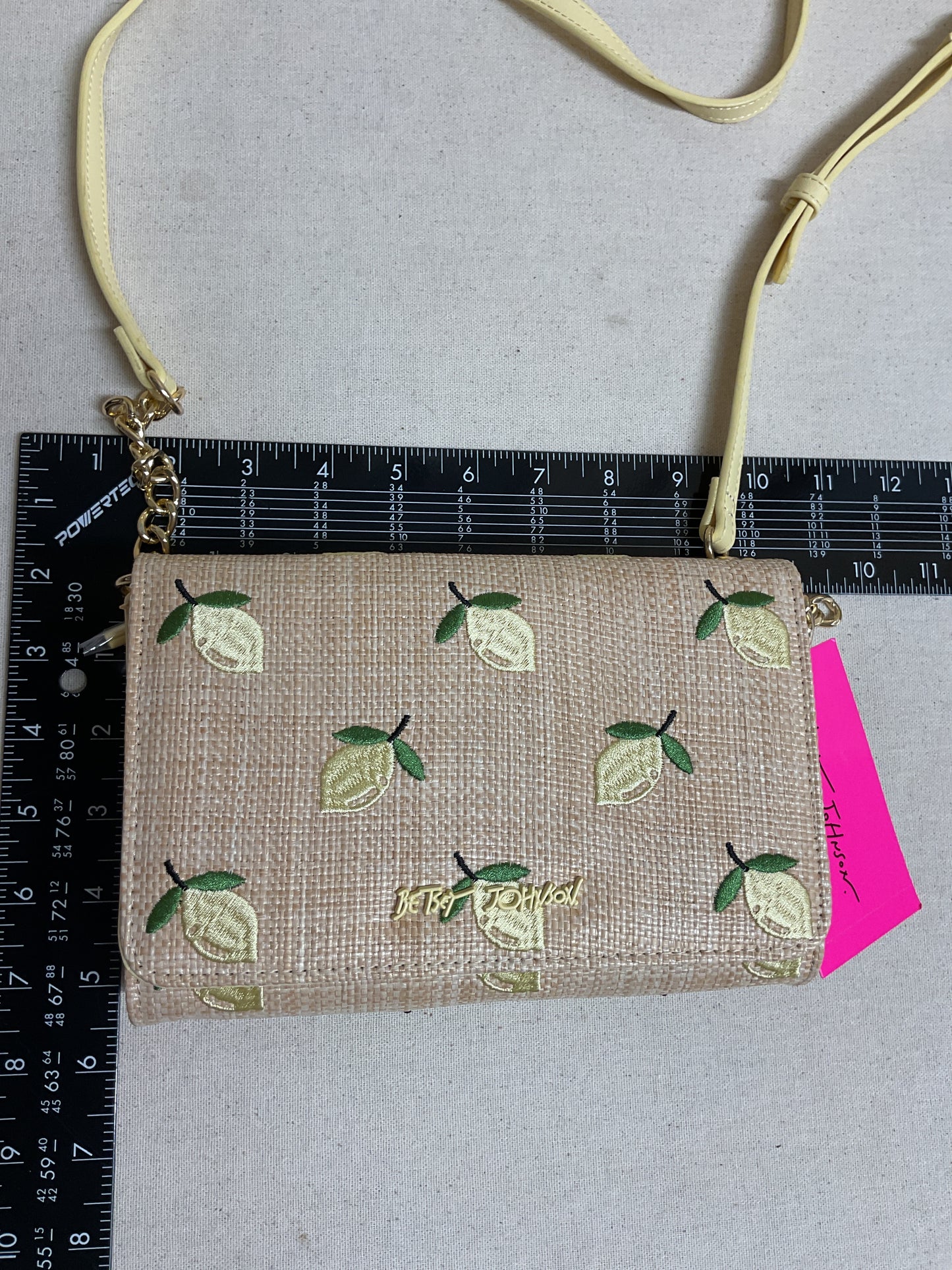 Crossbody By Betsey Johnson In Tan & Yellow, Size:Small
