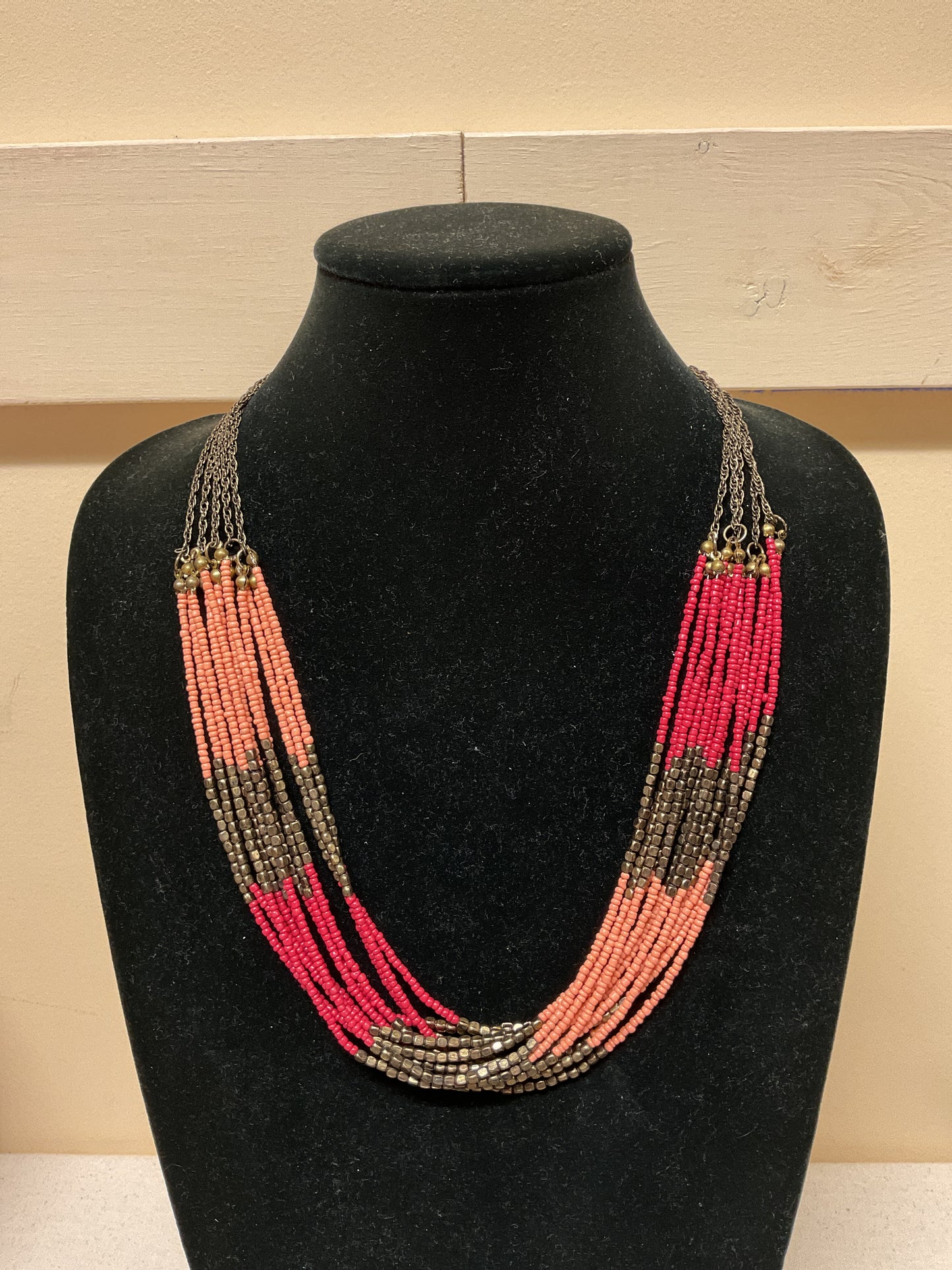 Necklace Layered By Clothes Mentor In Orange & Red