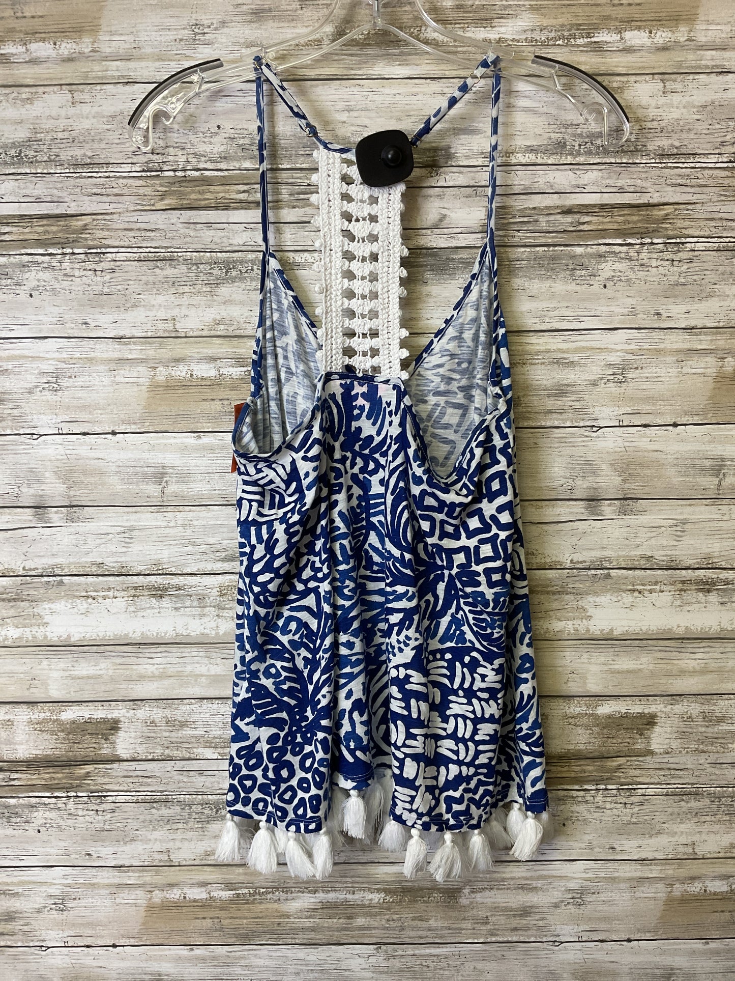 Top Sleeveless By Lilly Pulitzer In Blue & White, Size:M