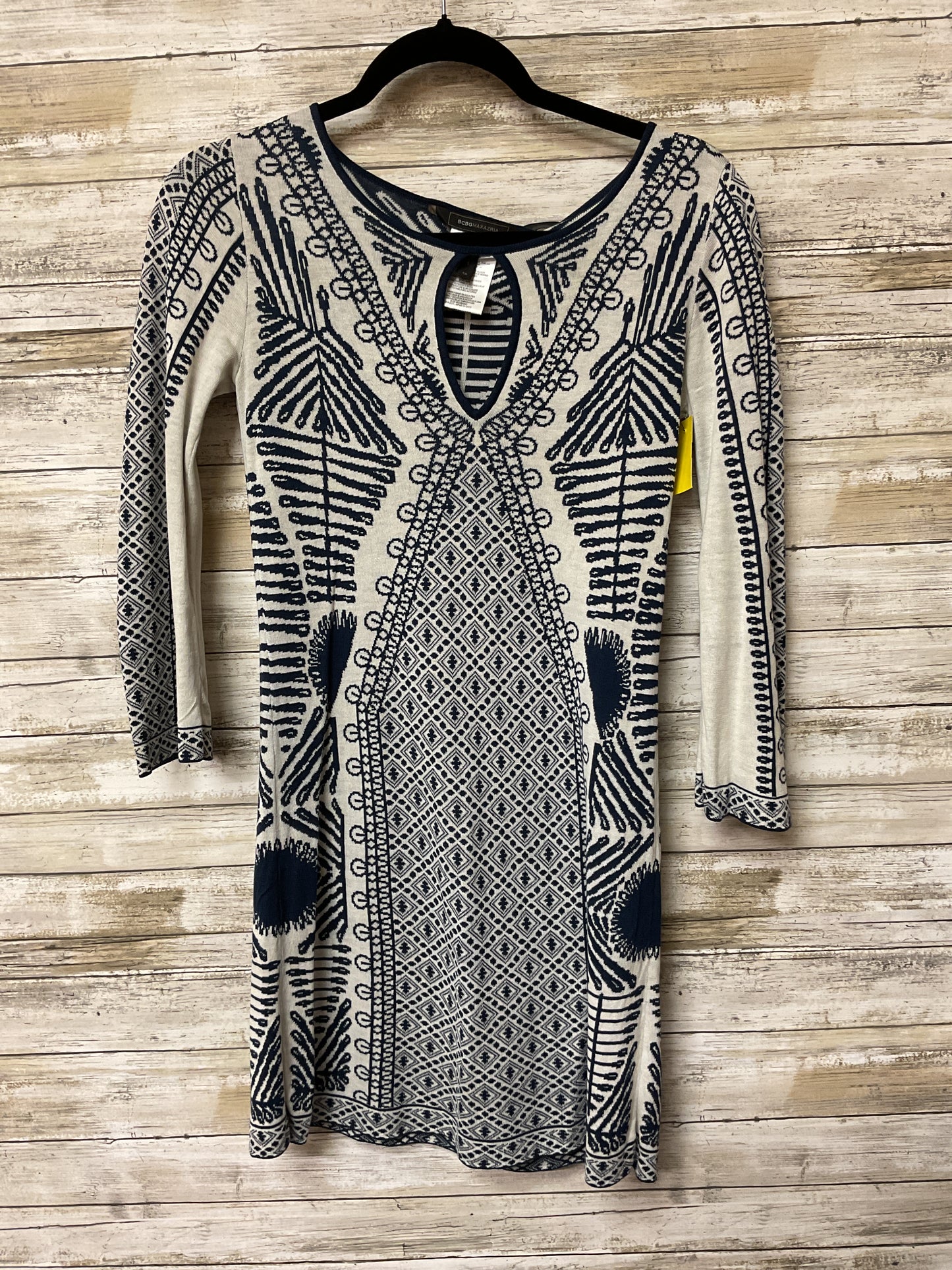 Dress Casual Short By Bcbgmaxazria In Blue & Cream, Size:Xs