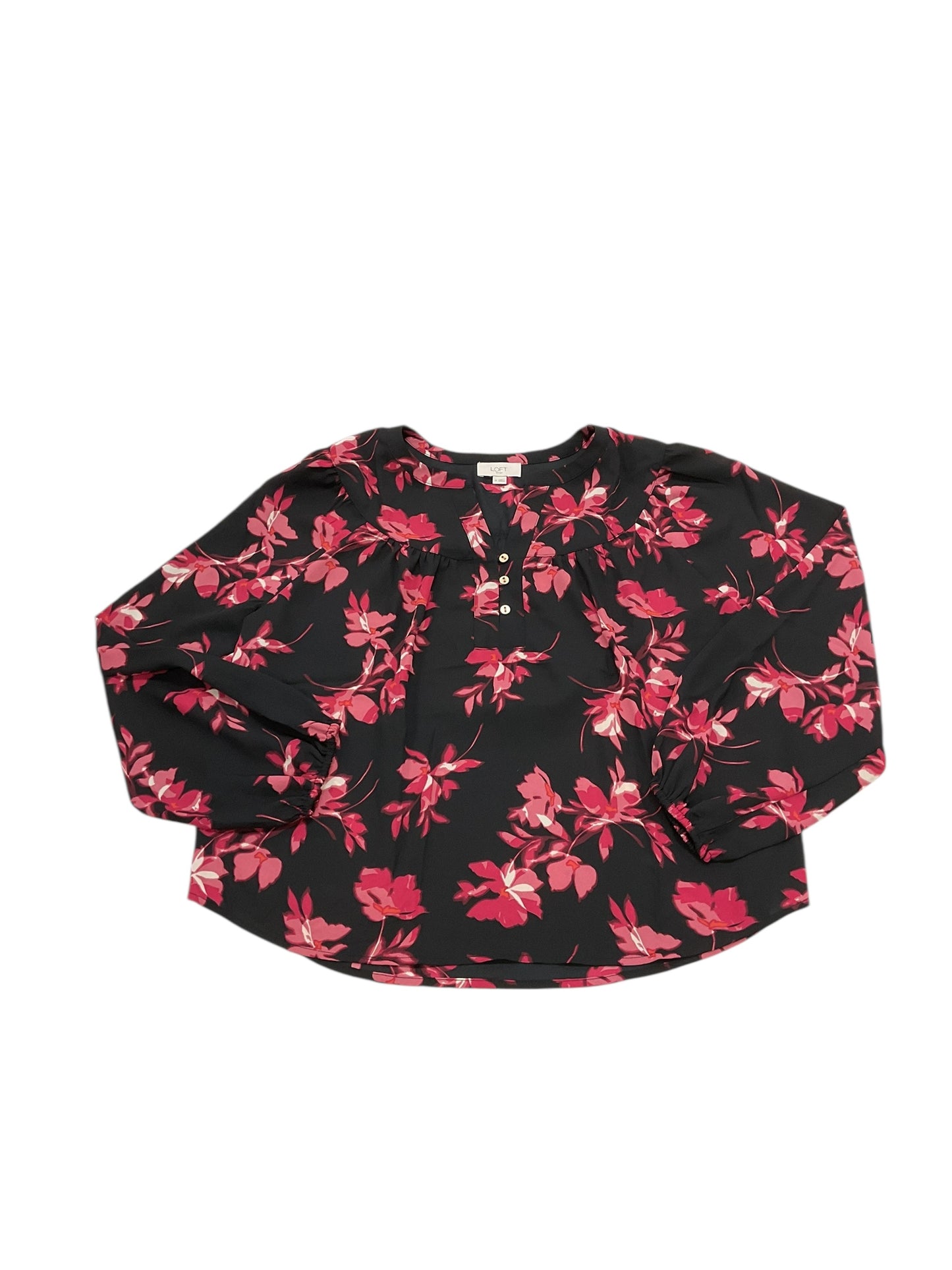 Top Ls By Loft In Black & Pink, Size:M