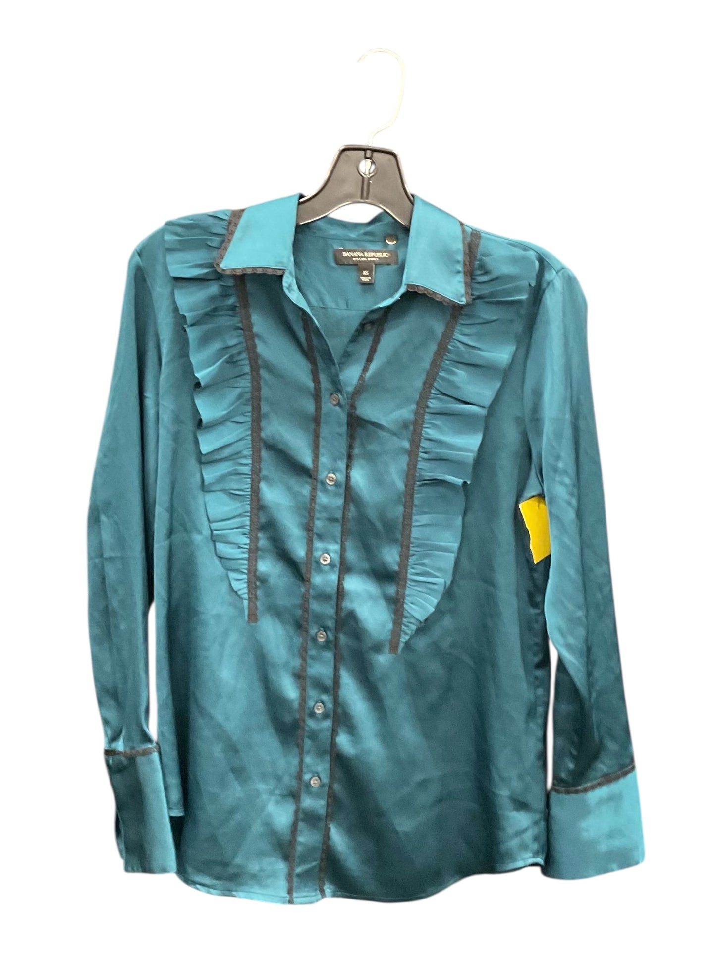 Blouse Ls By Banana Republic In Teal, Size:Xs