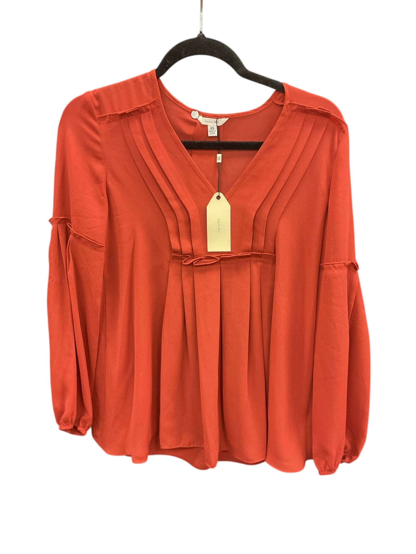 Blouse Ls By Sophie Max In Orange, Size:Xs